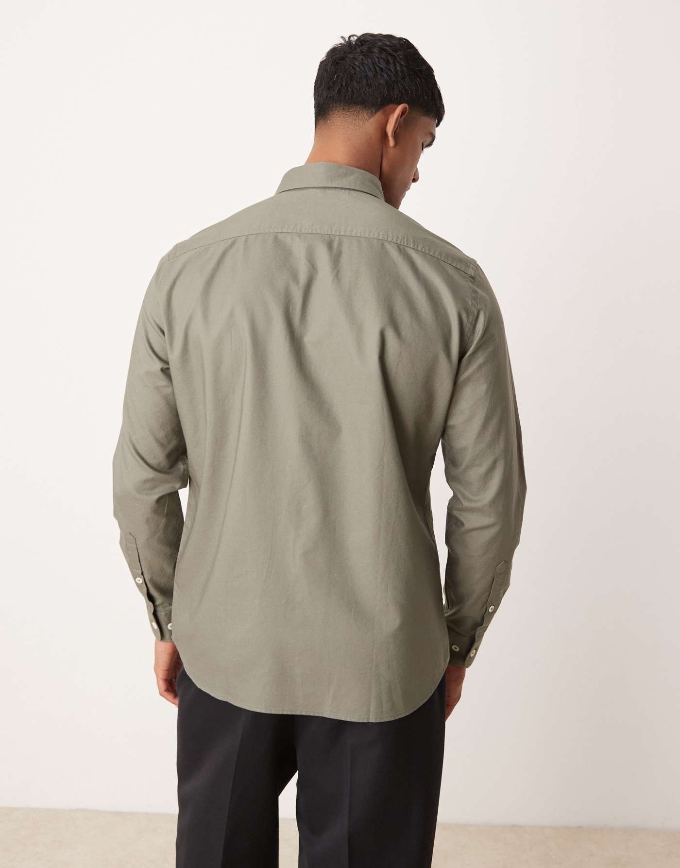 Mango regular fit classic shirt in khaki