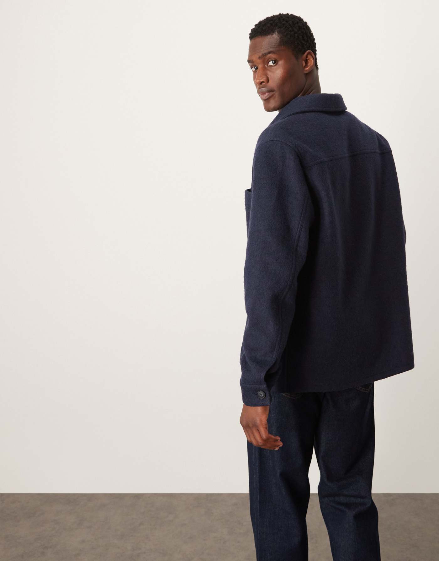 Mango regular fit shacket in navy