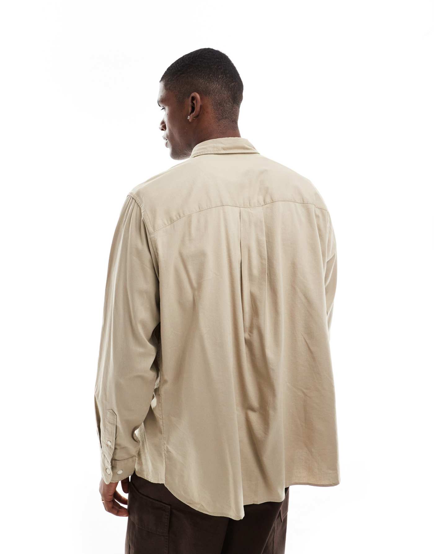 Jack & Jones oversized cotton shirt in beige