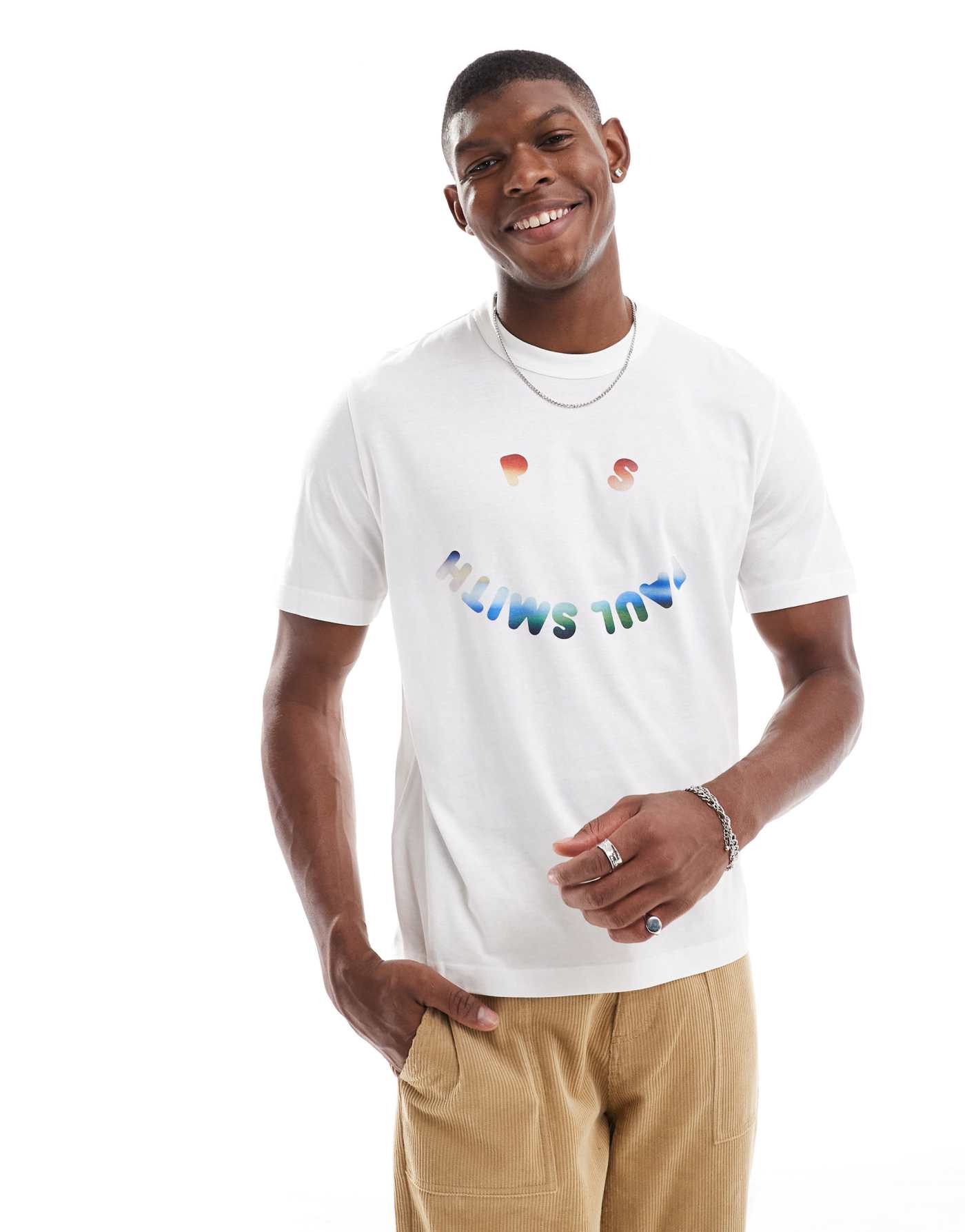 PS Paul Smith happy logo t-shirt in white