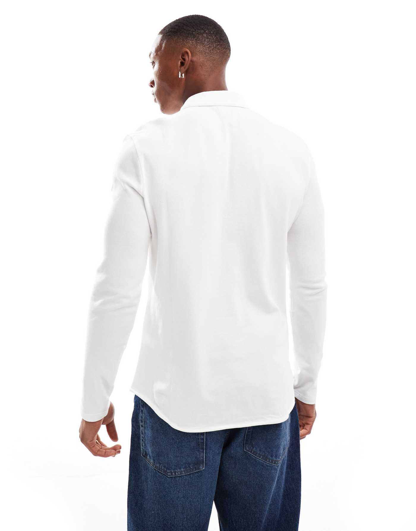 River Island long sleeve shirt in white