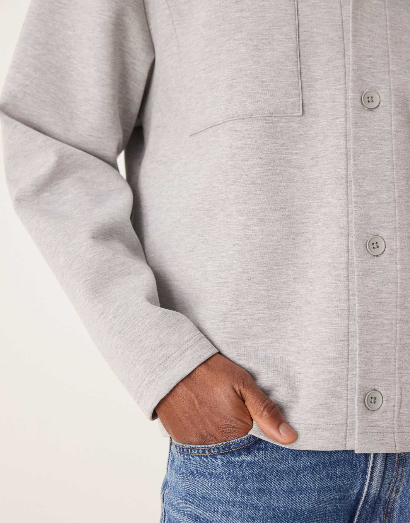 ASOS DESIGN oversized scuba shacket in grey marl