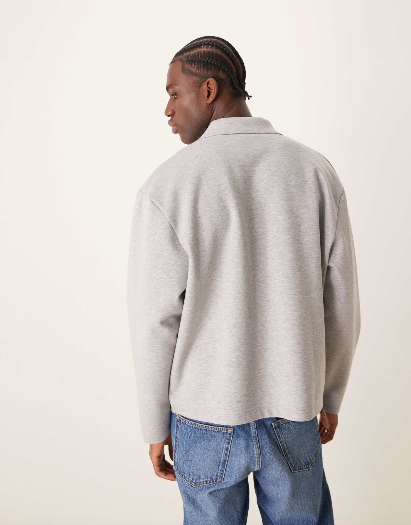 ASOS DESIGN oversized scuba shacket in grey marl