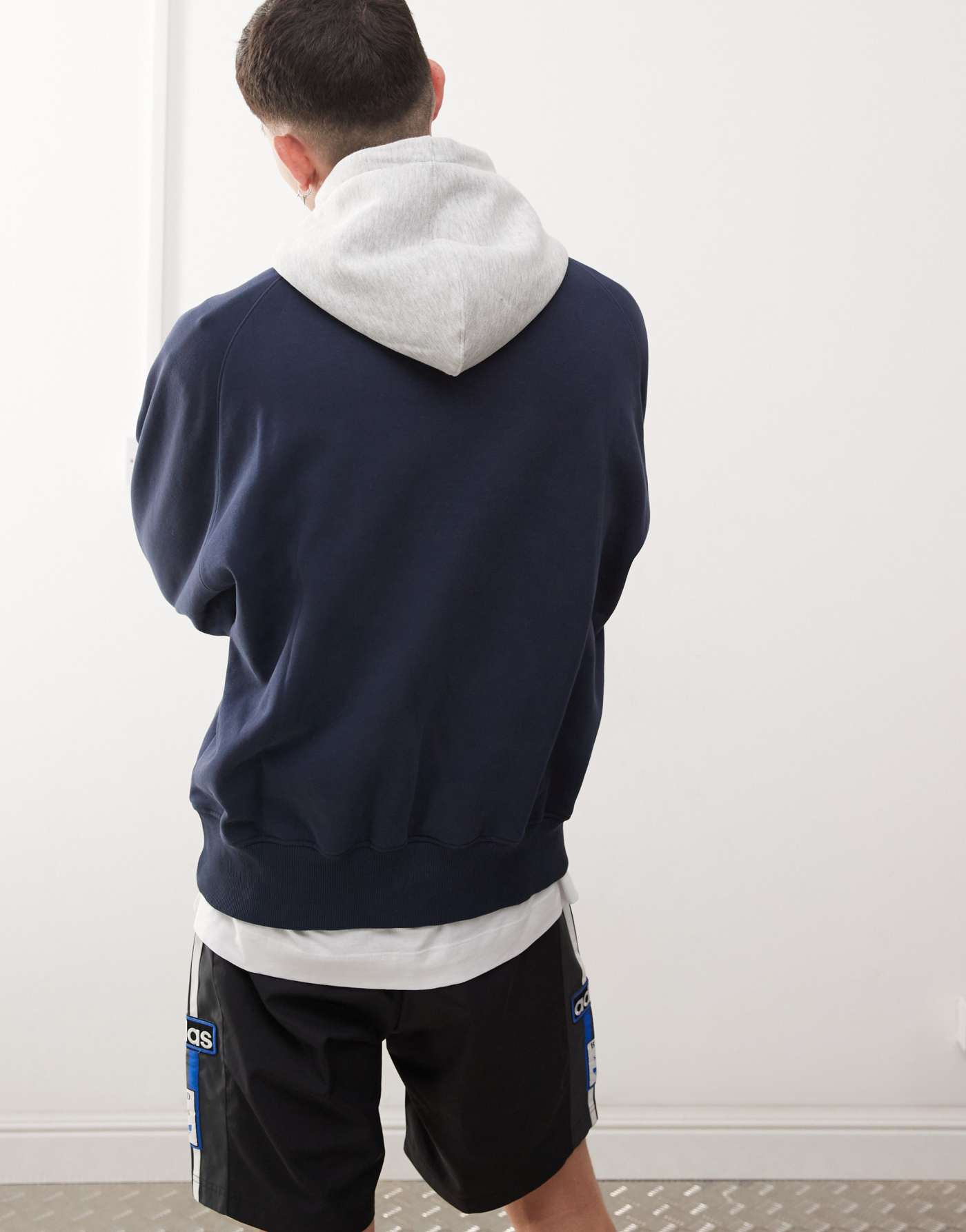 Weekday Uni oversized raglan hoodie with contrast hood in navy