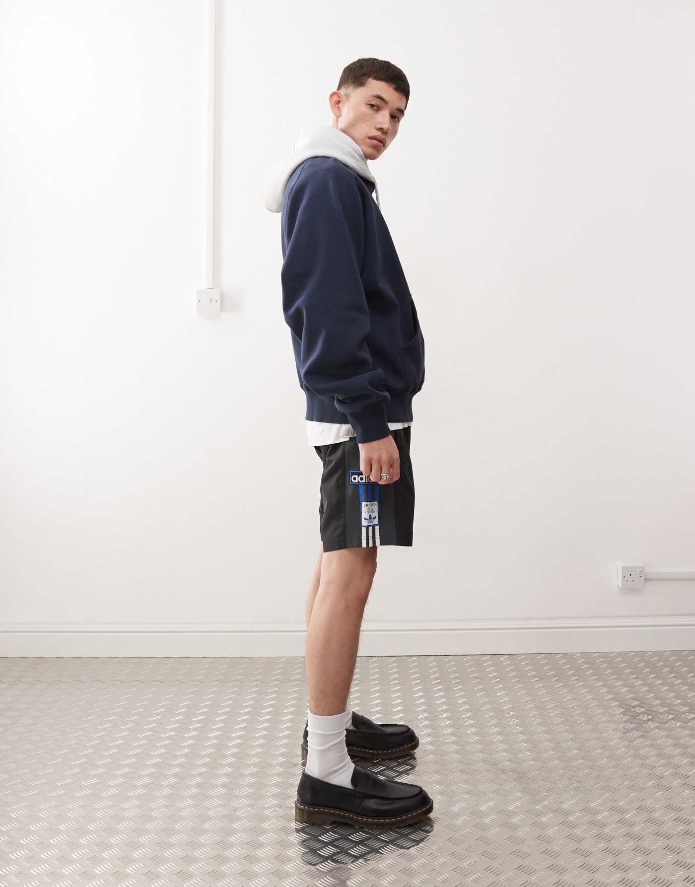 Weekday Uni oversized raglan hoodie with contrast hood in navy