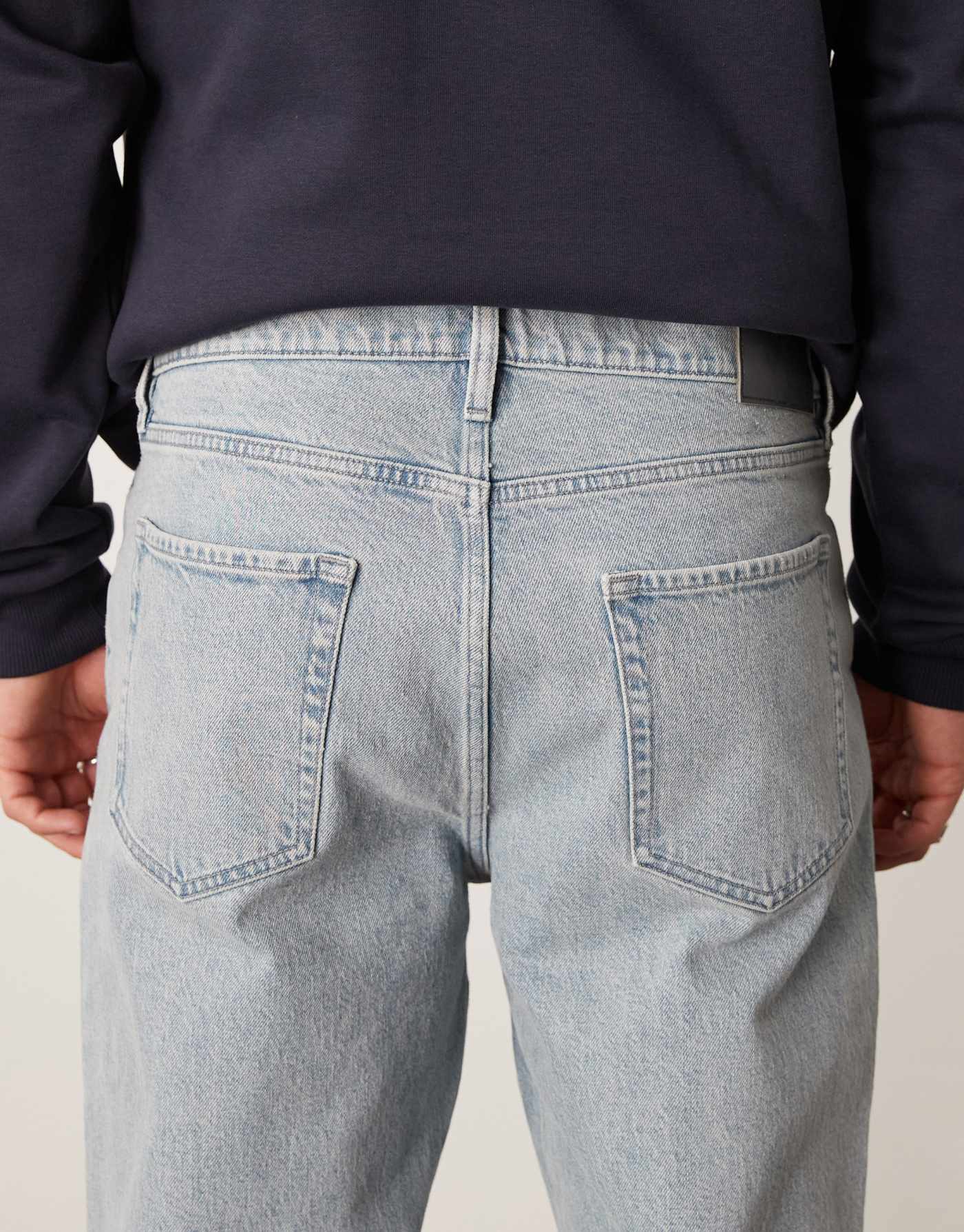 Mango mid waist straight leg jean in light blue