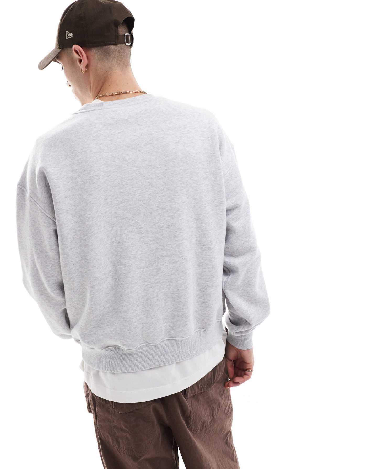 Cotton On box fit crew neck sweater in grey