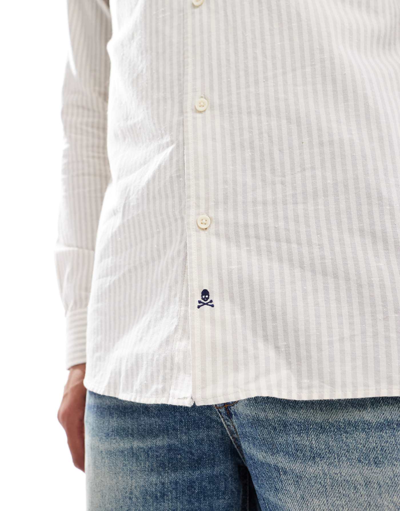 Scalpers Abbot Shirt In Greystripes