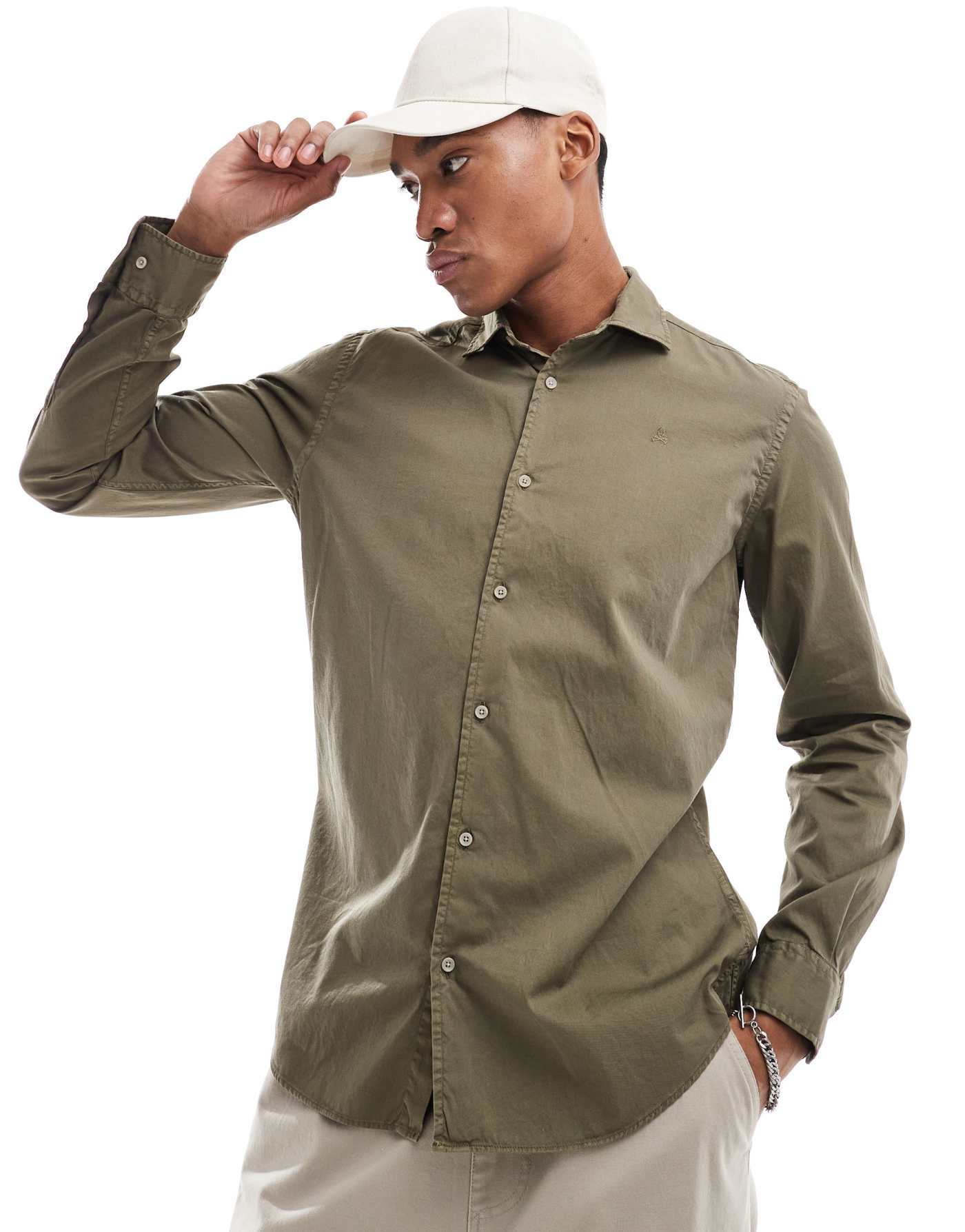 Scalpers Atle Shirt In Dark Khaki