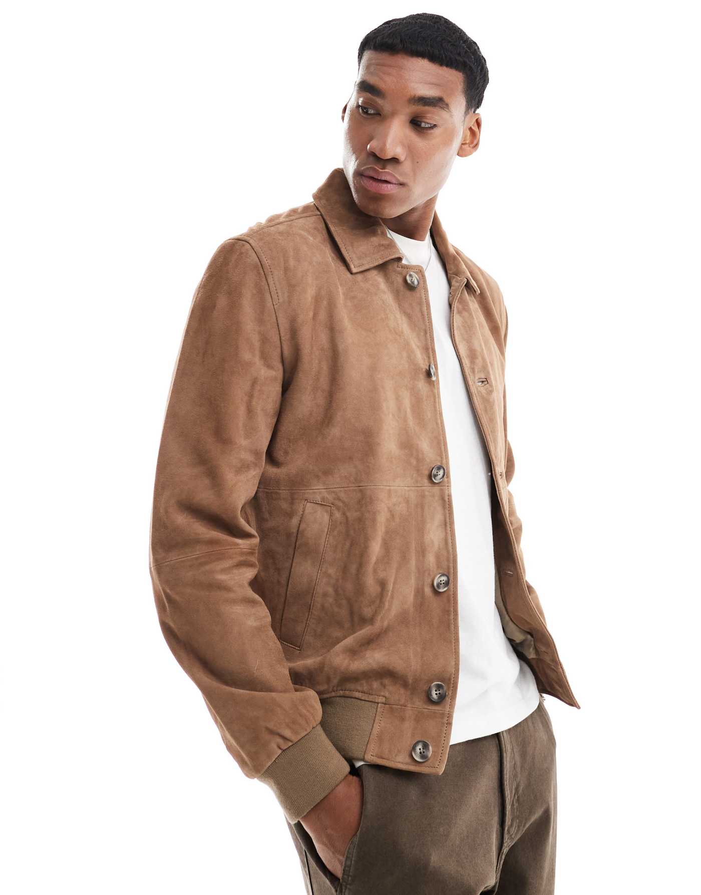 Scalpers Jokul Suede Jacket In Taupe