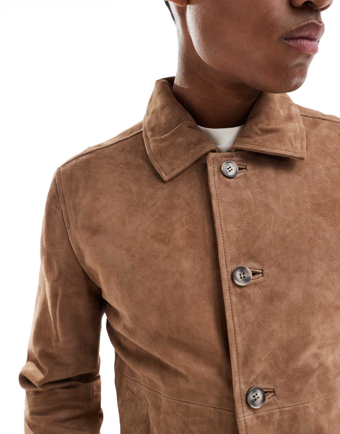 Scalpers Jokul Suede Jacket In Taupe