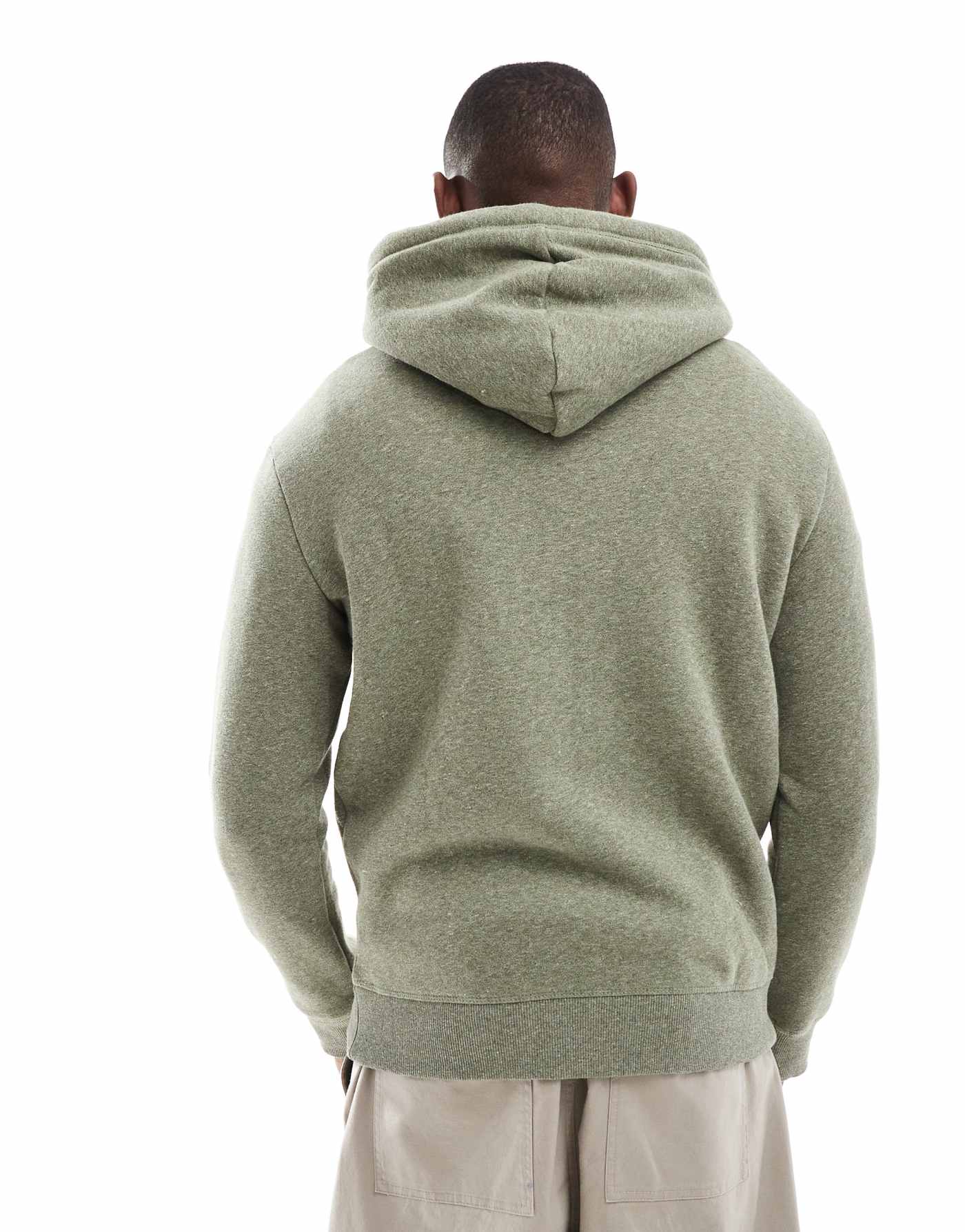 Superdry Essential logo hoodie in martini olive green grit