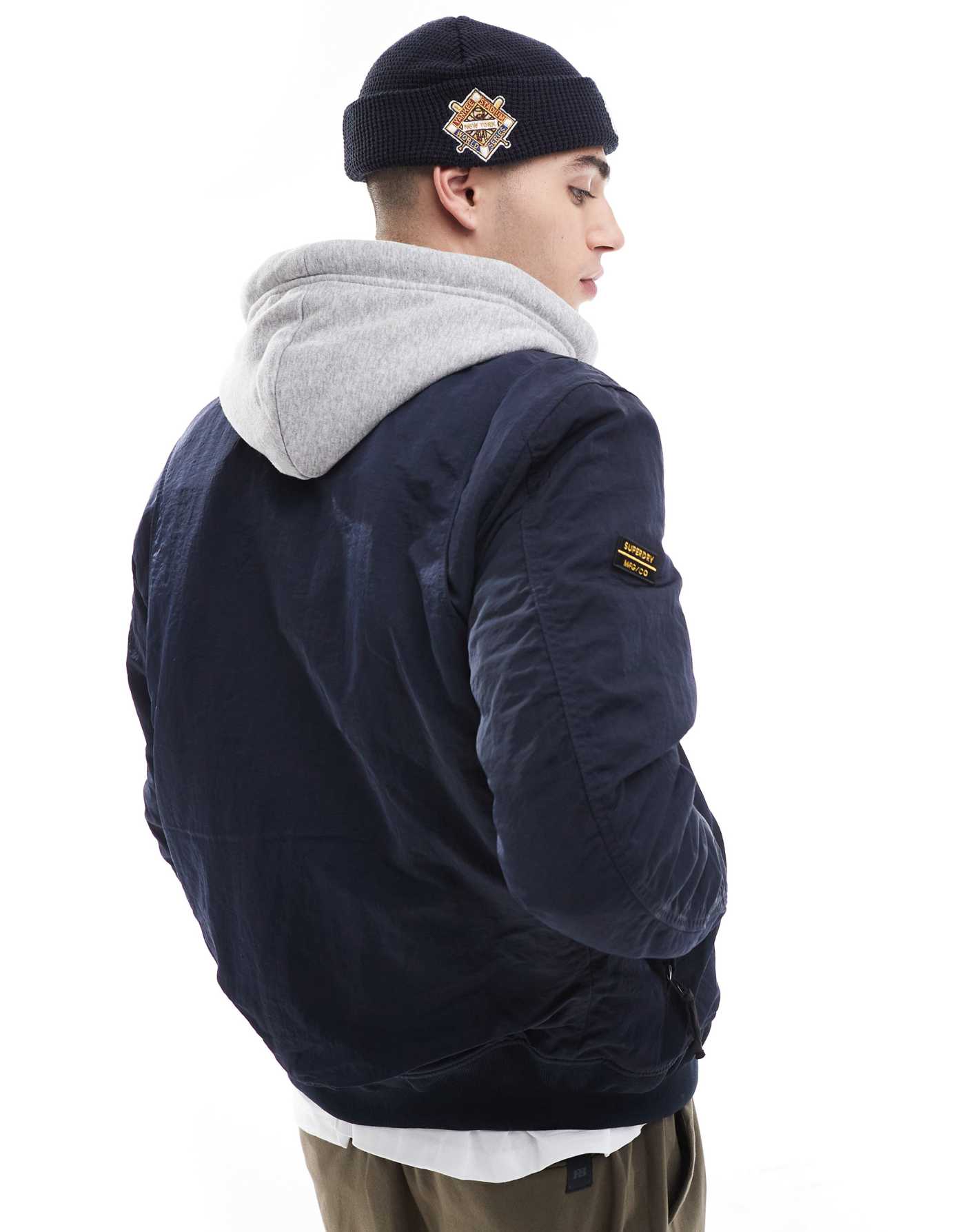 Superdry Military hooded ma1 jacket in eclipse navy