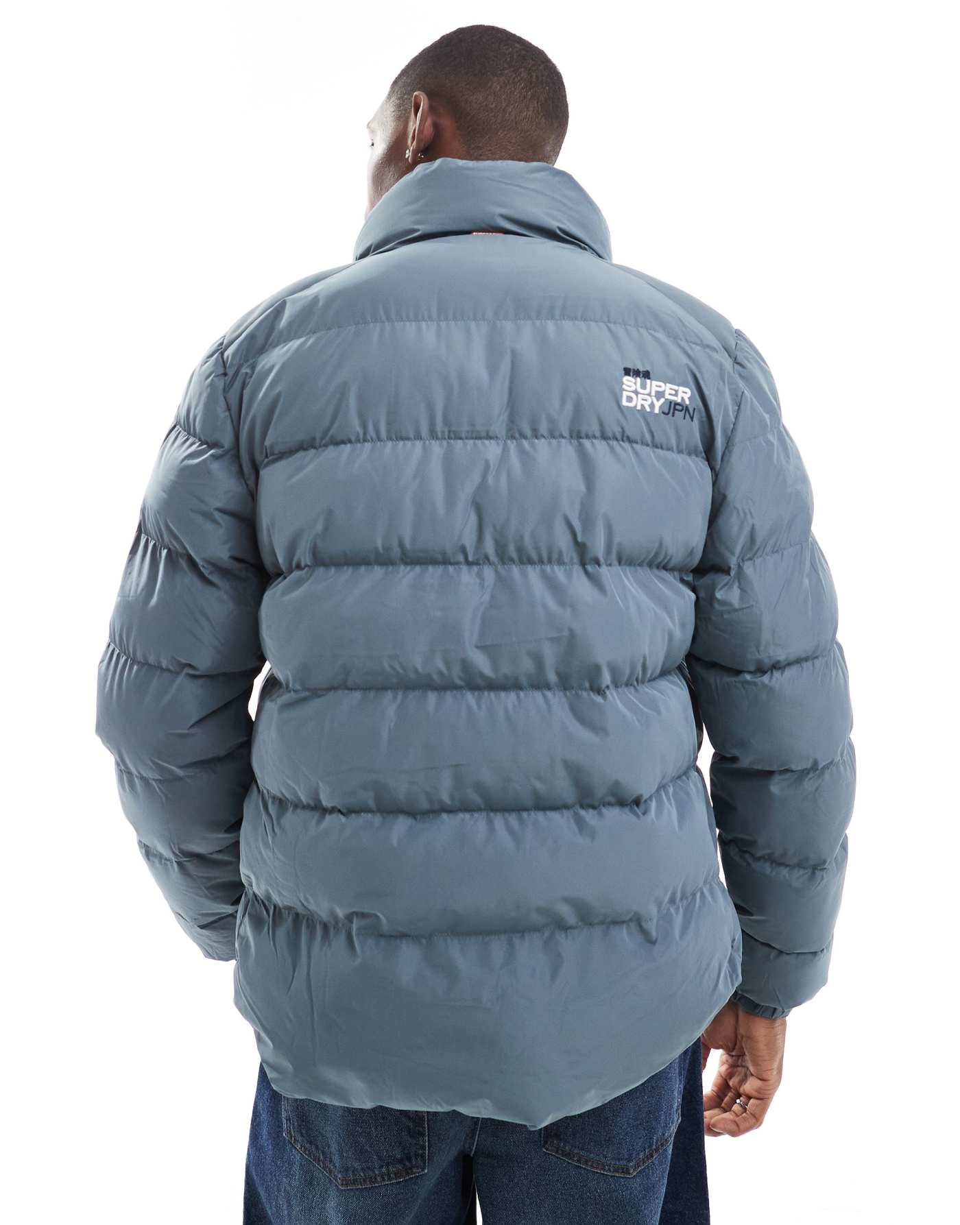 Superdry Sports puffer jacket in stormy weather blue