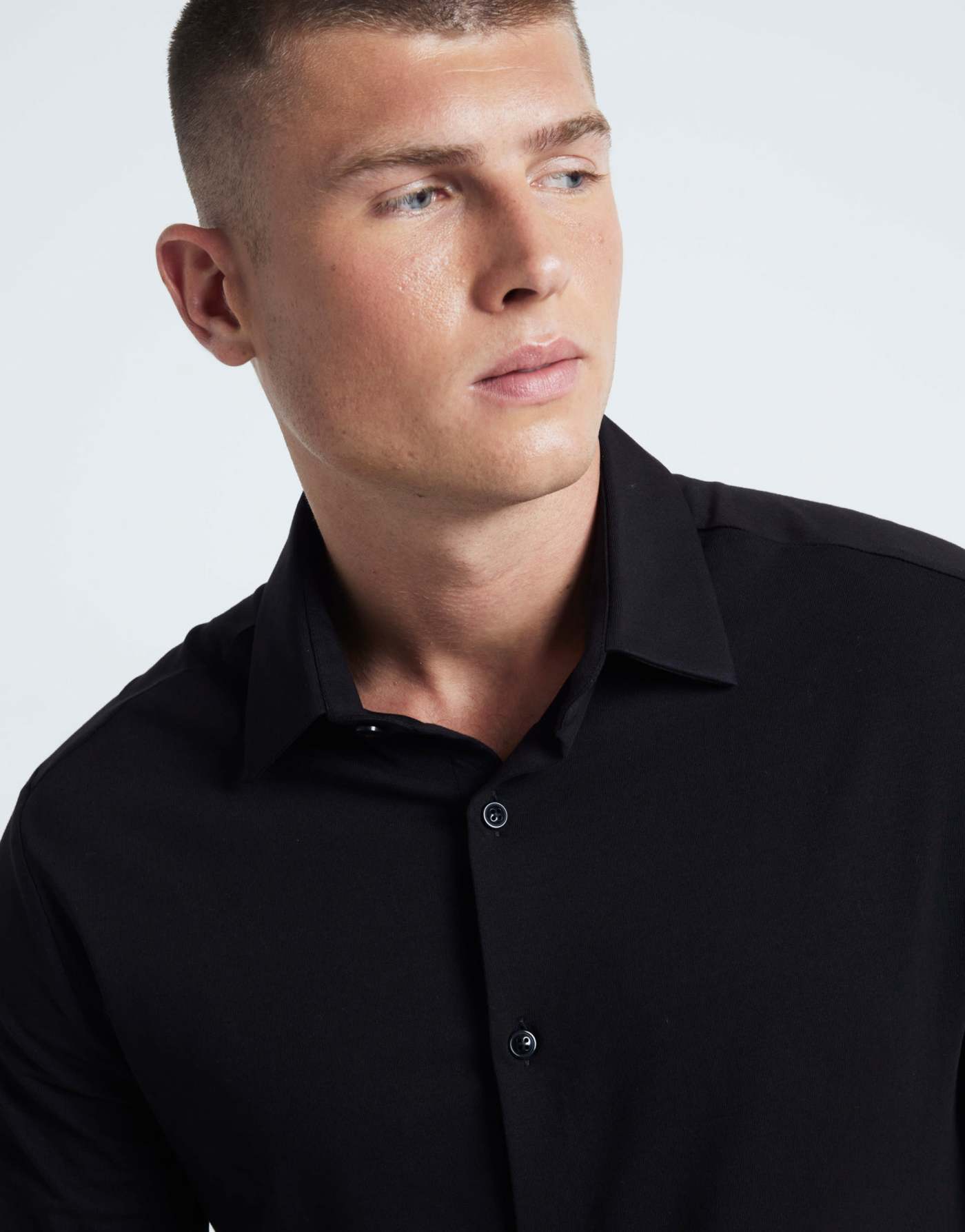 River Island Muscle fit jersey shirts in black