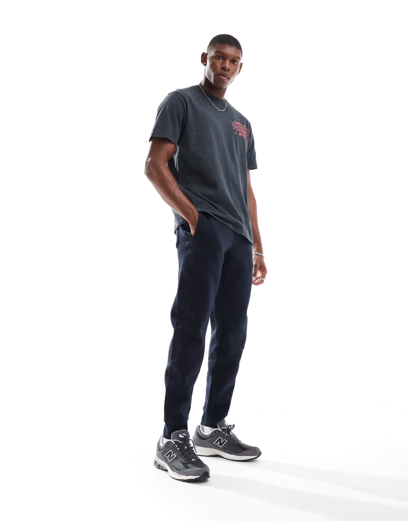 Superdry Essential logo joggers in eclipse navy