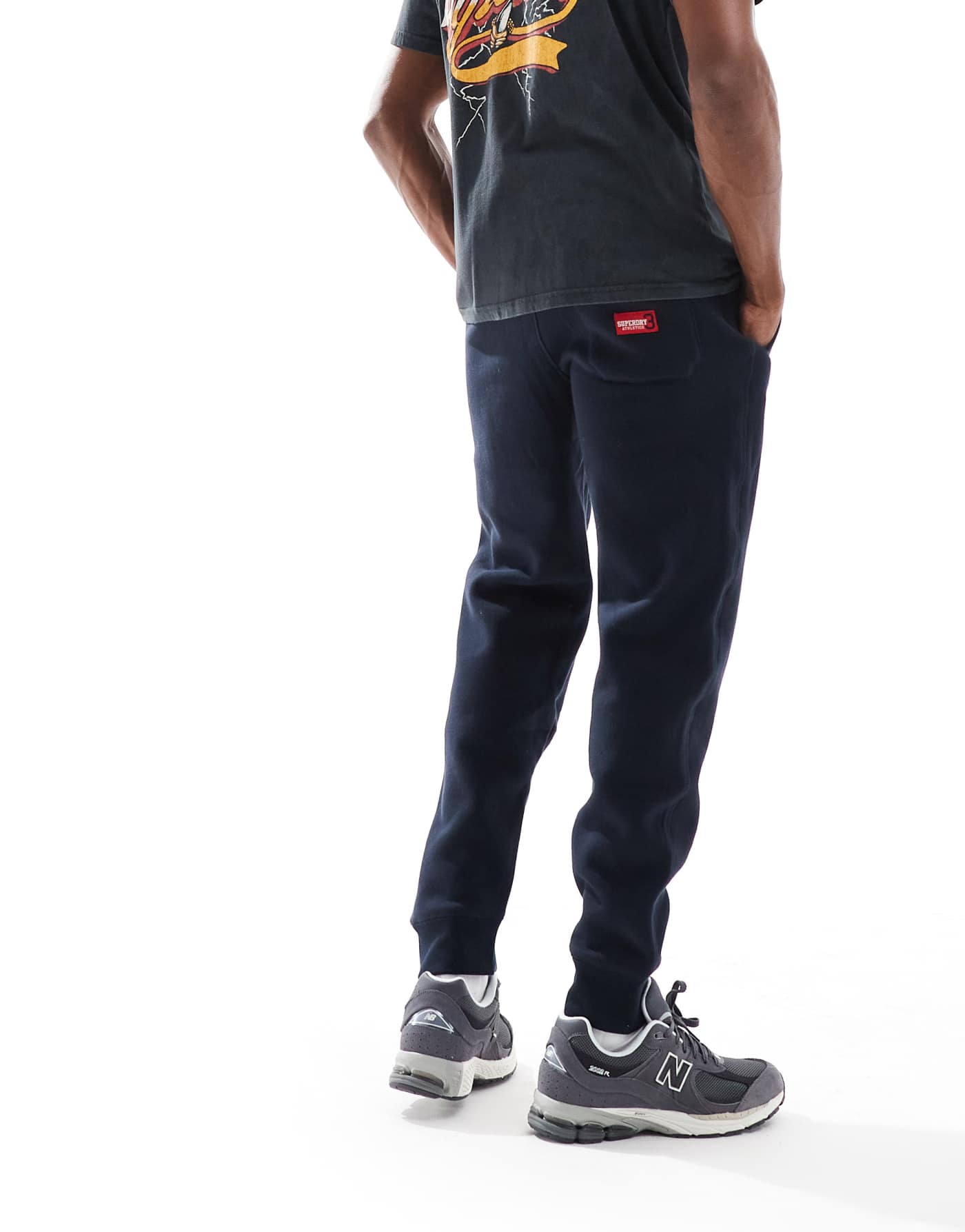 Superdry Essential logo joggers in eclipse navy