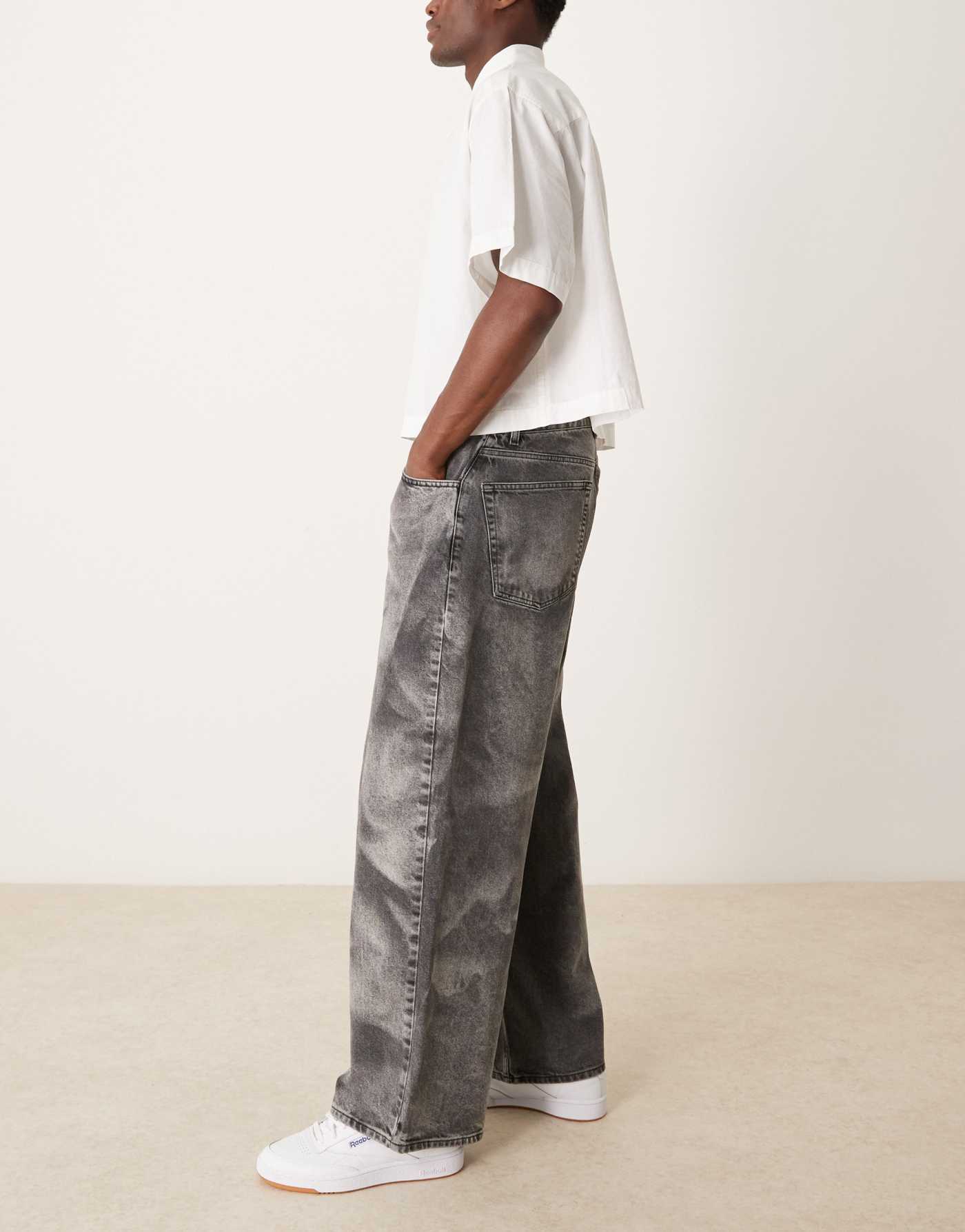 ASOS DESIGN super baggy jeans in marble wash