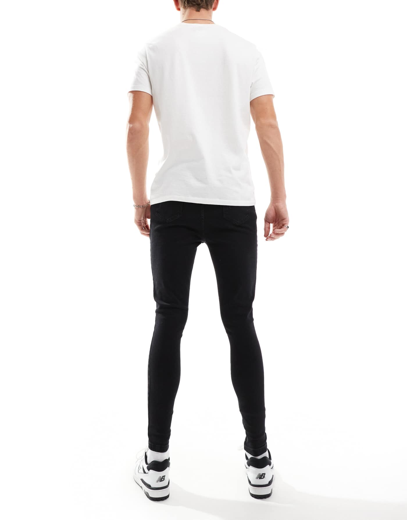 Hera Mens spray on ripped jean in black