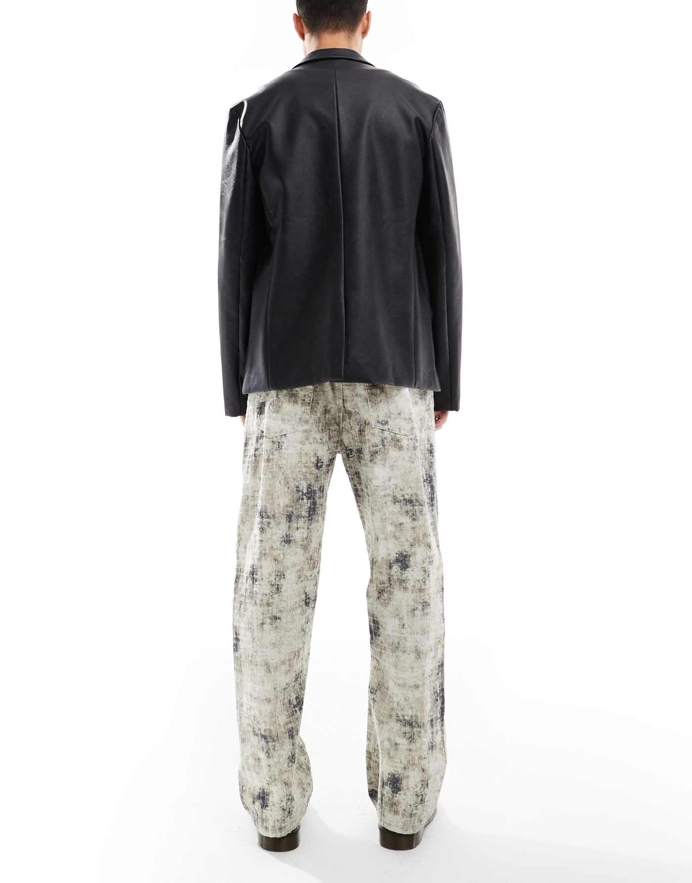 Bershka textured printed jean in khaki