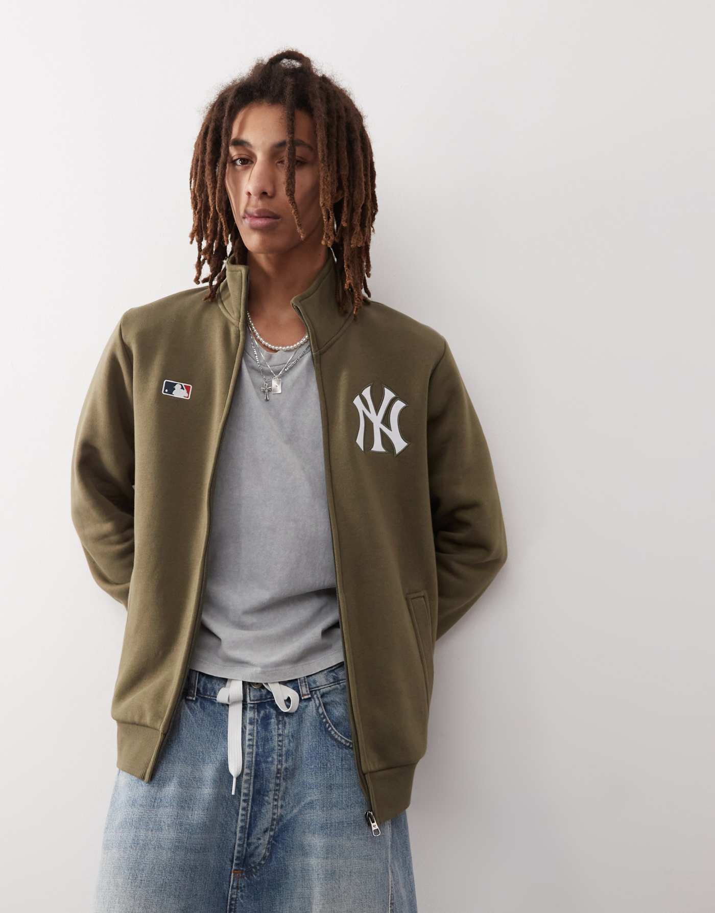 47 Brand  NY Yankees track jacket in khaki