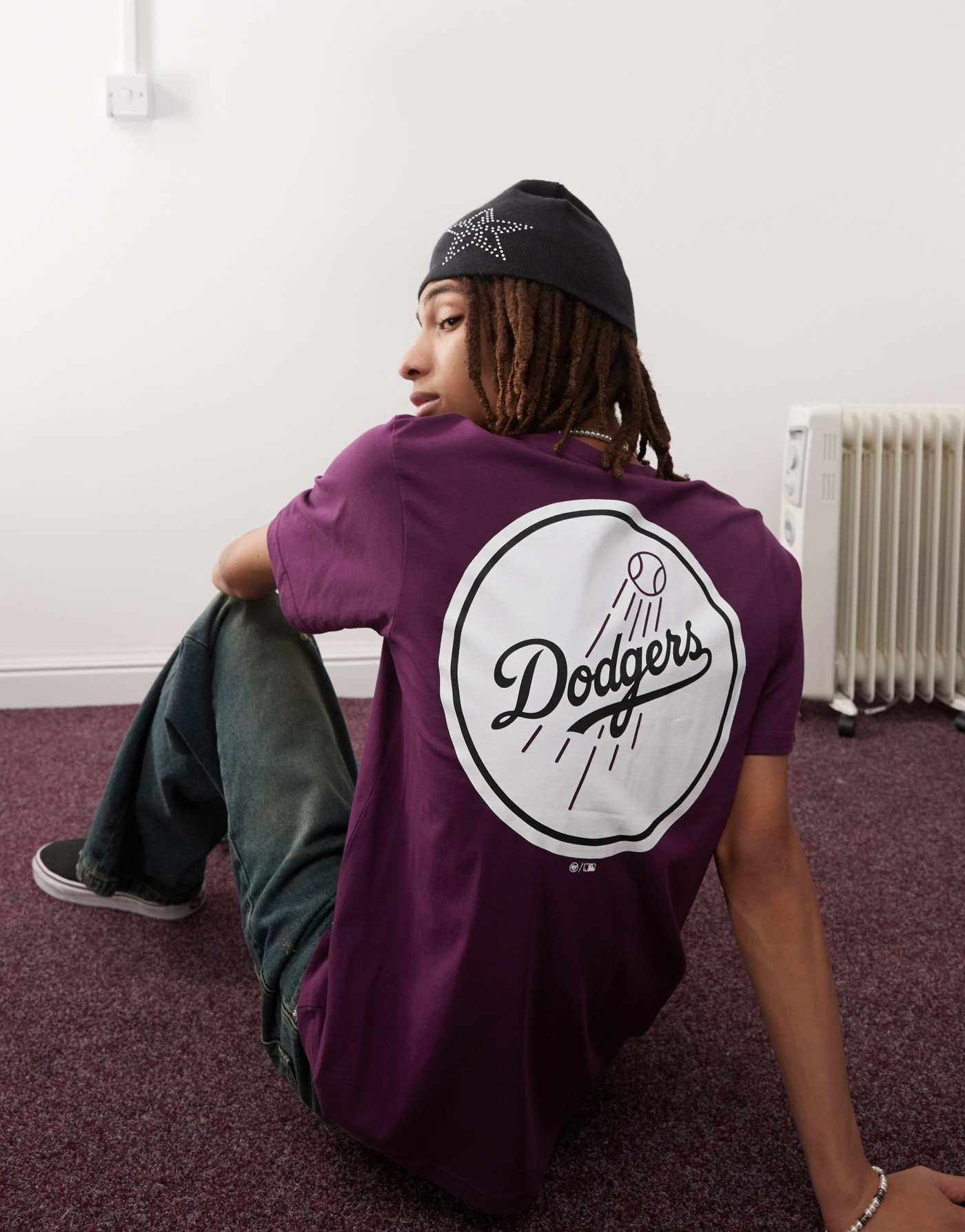 47 Brand LA Dodgers motif back t-shirt in purple