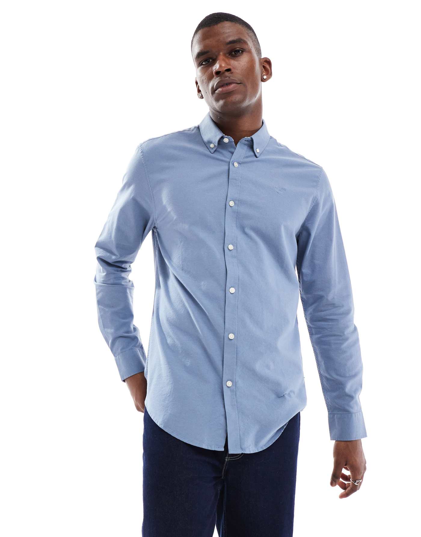 Threadbare long sleeve shirt in blue