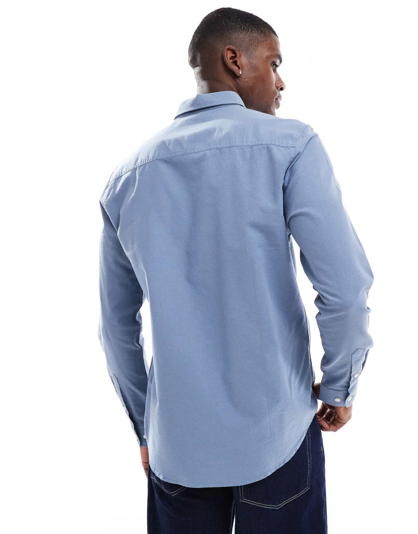 Threadbare long sleeve shirt in blue