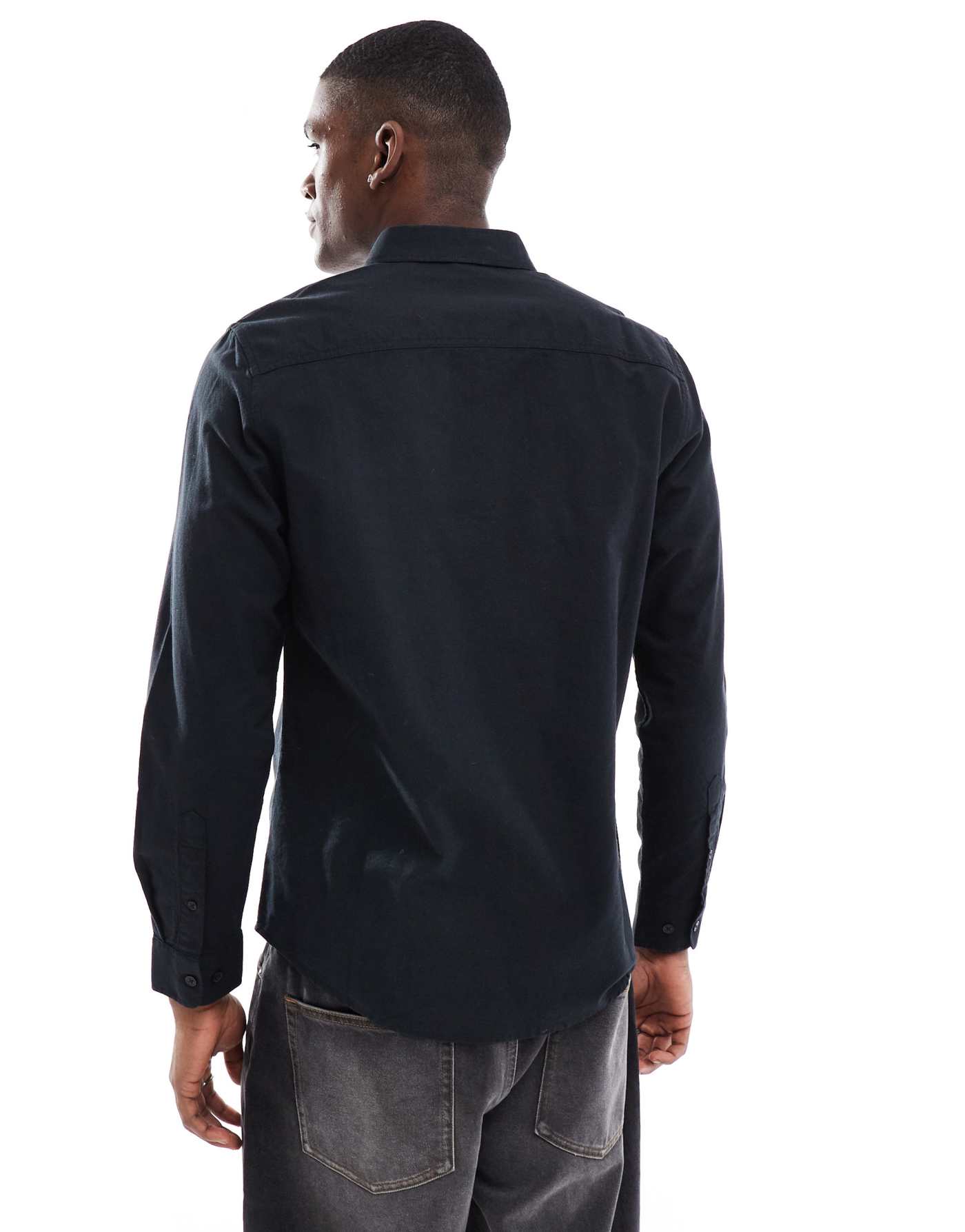 Threadbare long sleeve shirt in black