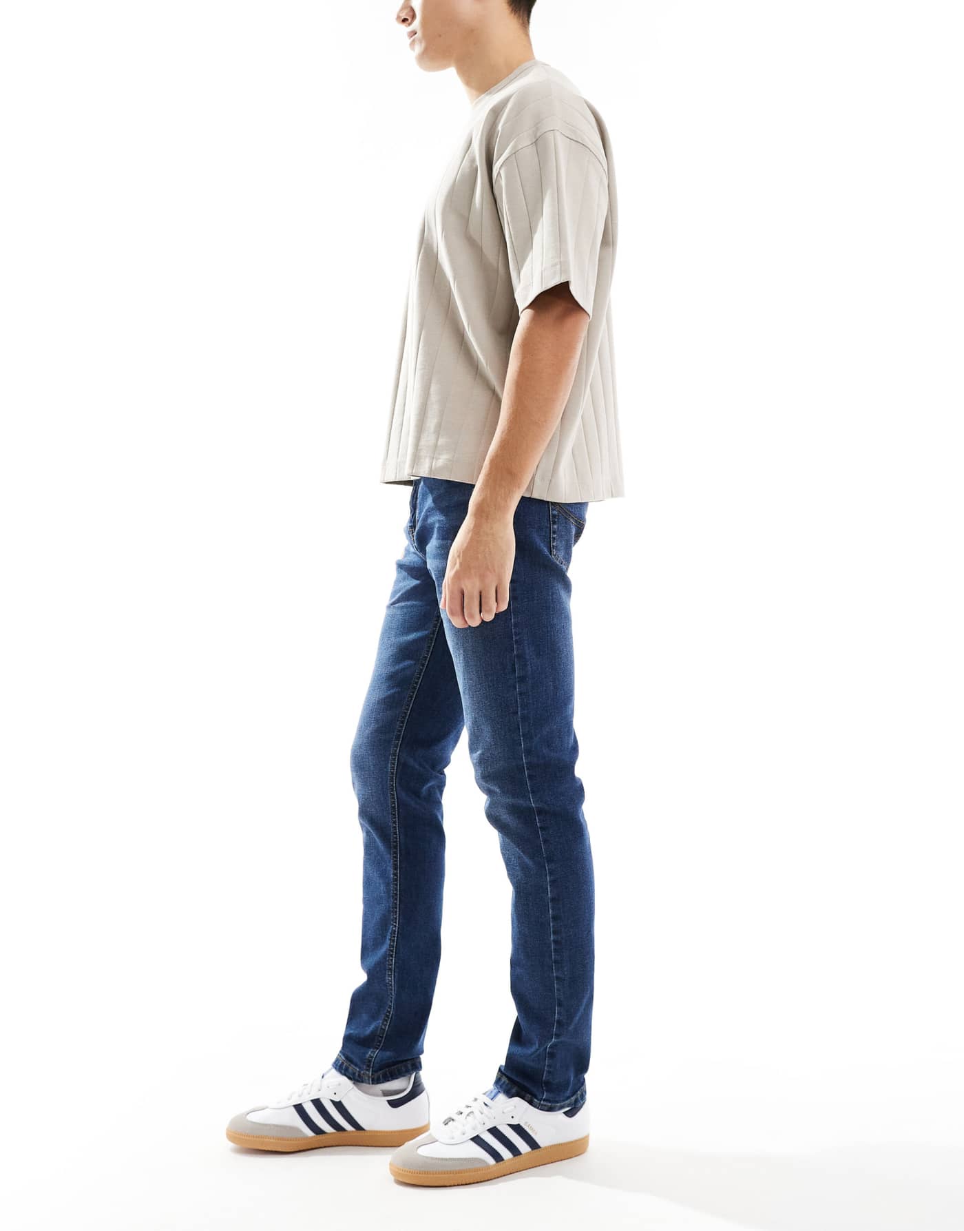 Threadbare slim fit jeans in mid wash blue