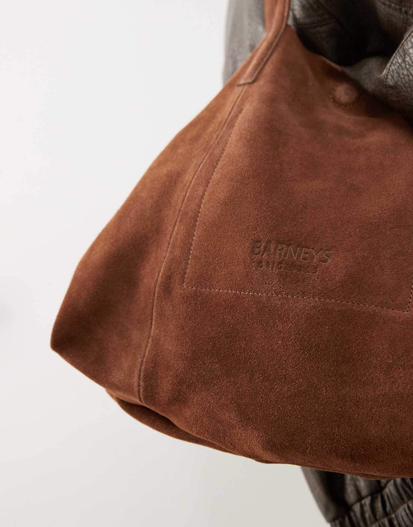 Barneys Originals suede tote bag in brown