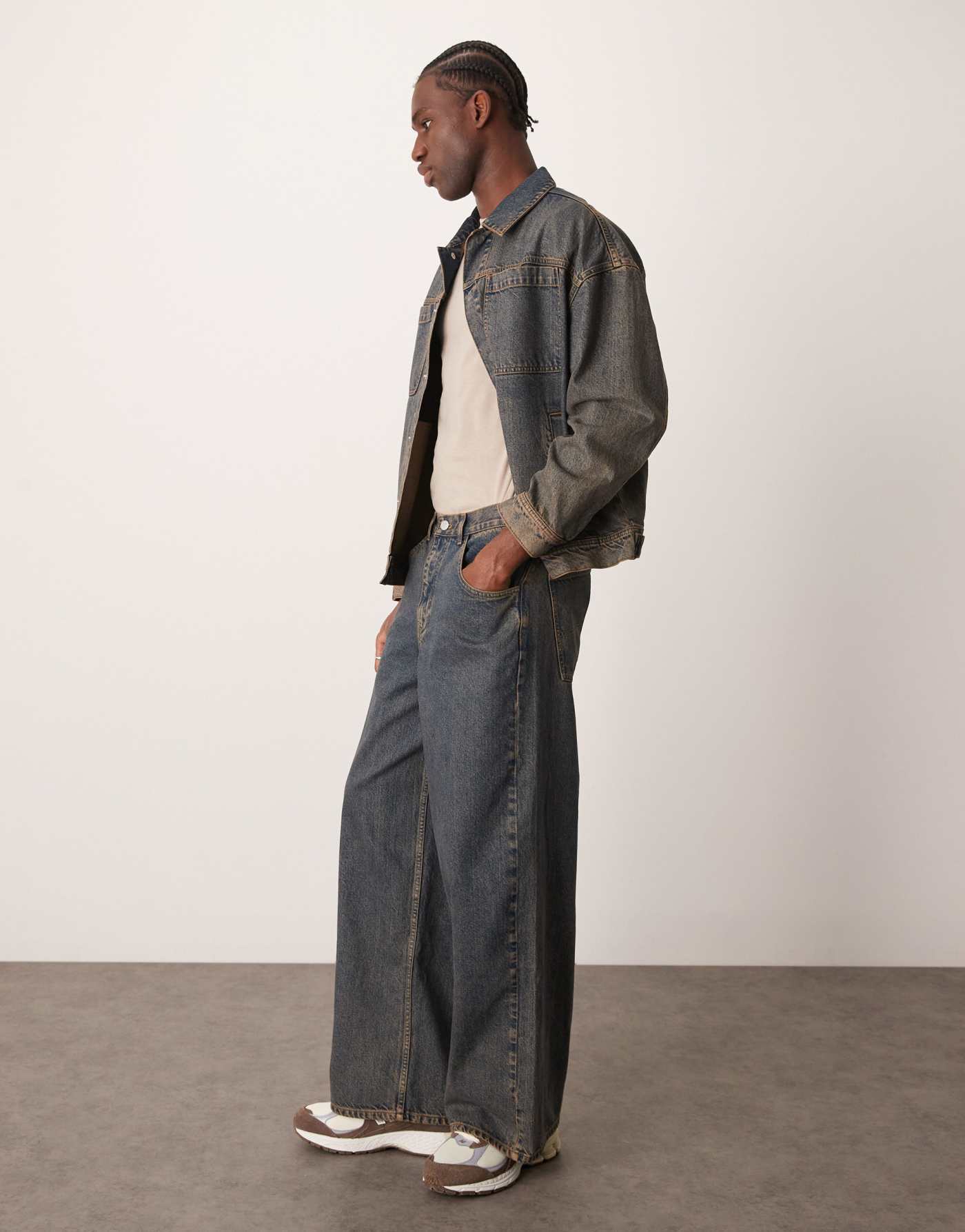 ASOS DESIGN co-ord super baggy jeans in washed grey