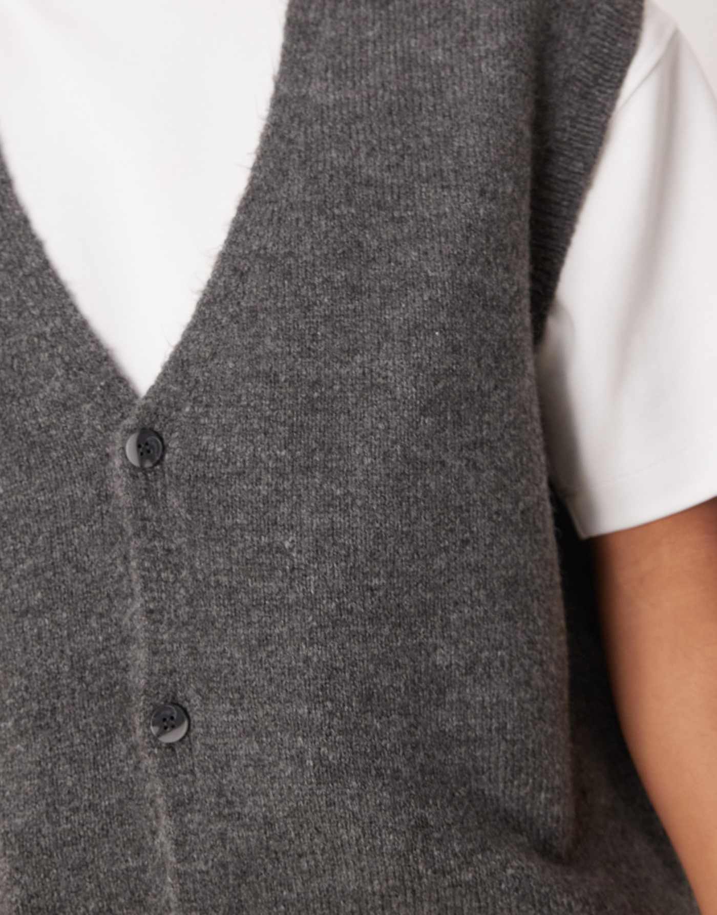 ASOS DESIGN oversized knitted button through vest in grey