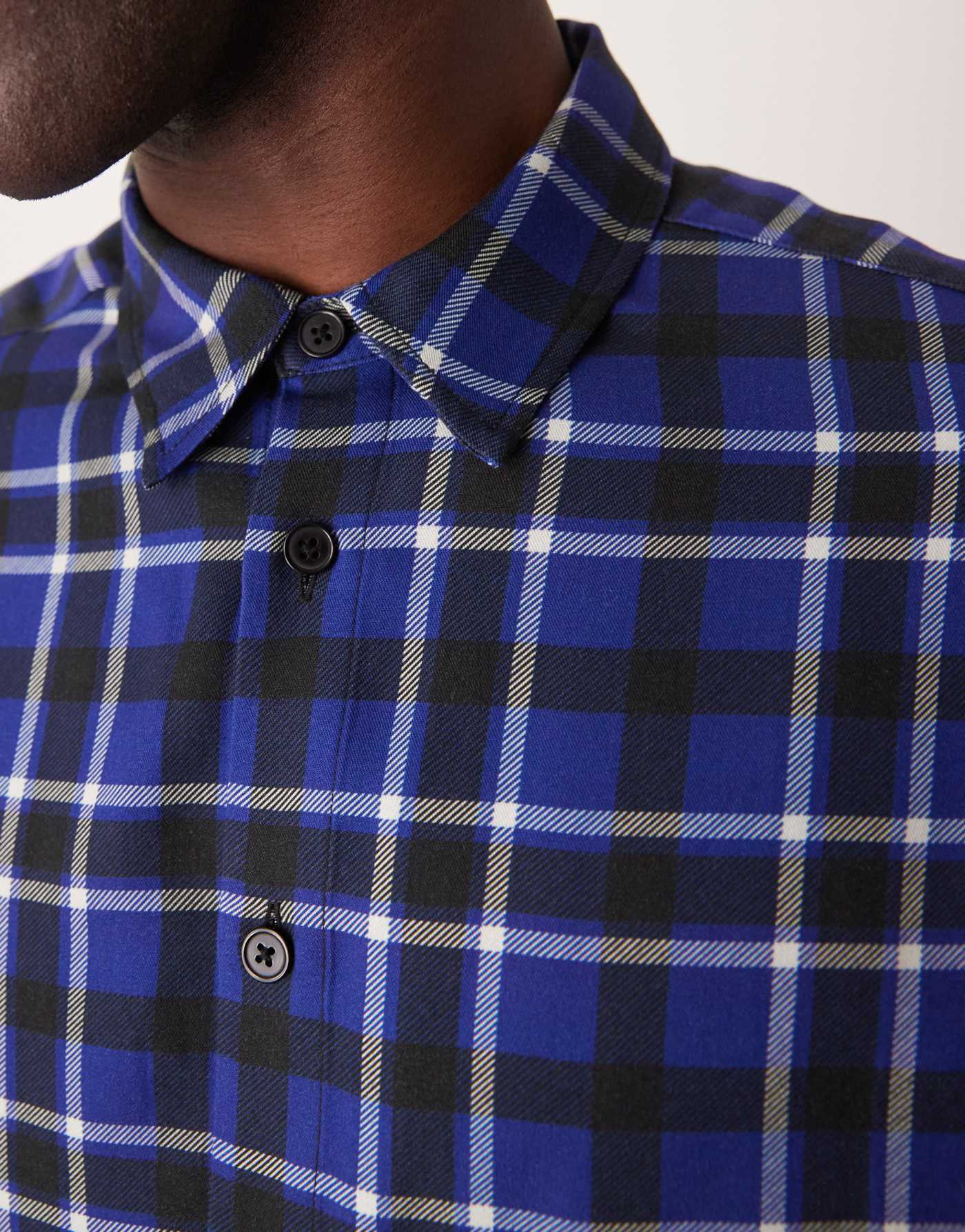 ASOS DESIGN oversized cropped shirt in blue check