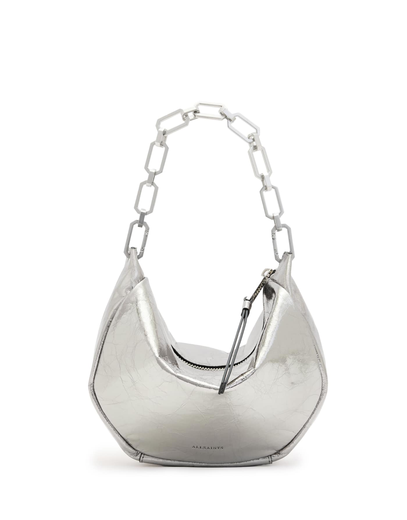 Allsaints Madea mini chain bag in gunmetal grey