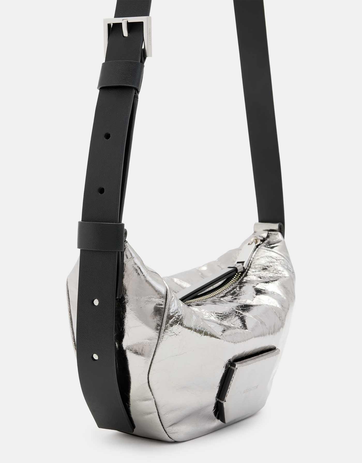 Allsaints Madea crossbody bag in gunmetal grey