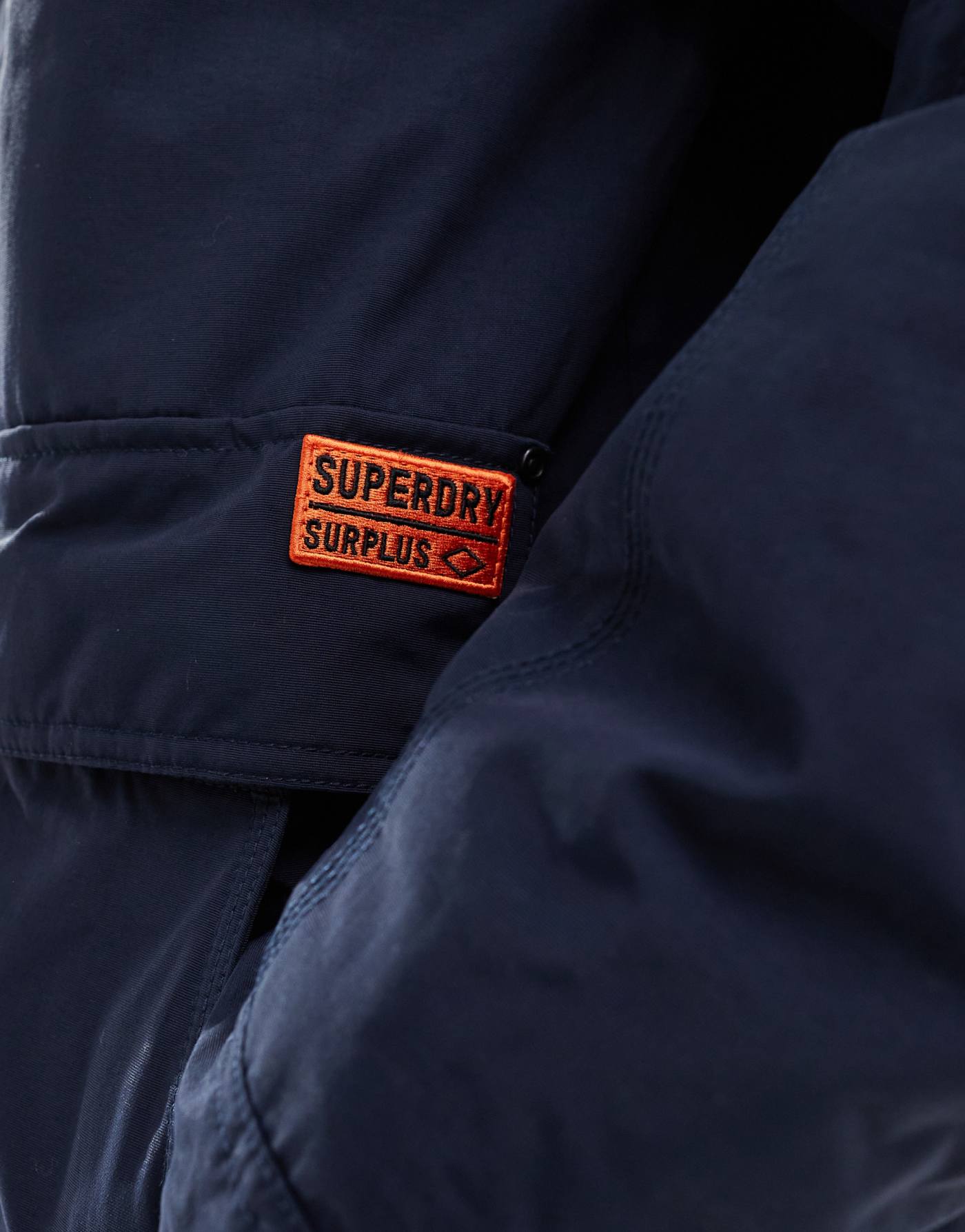 Superdry Surplus hooded parka in nordic chrome navy