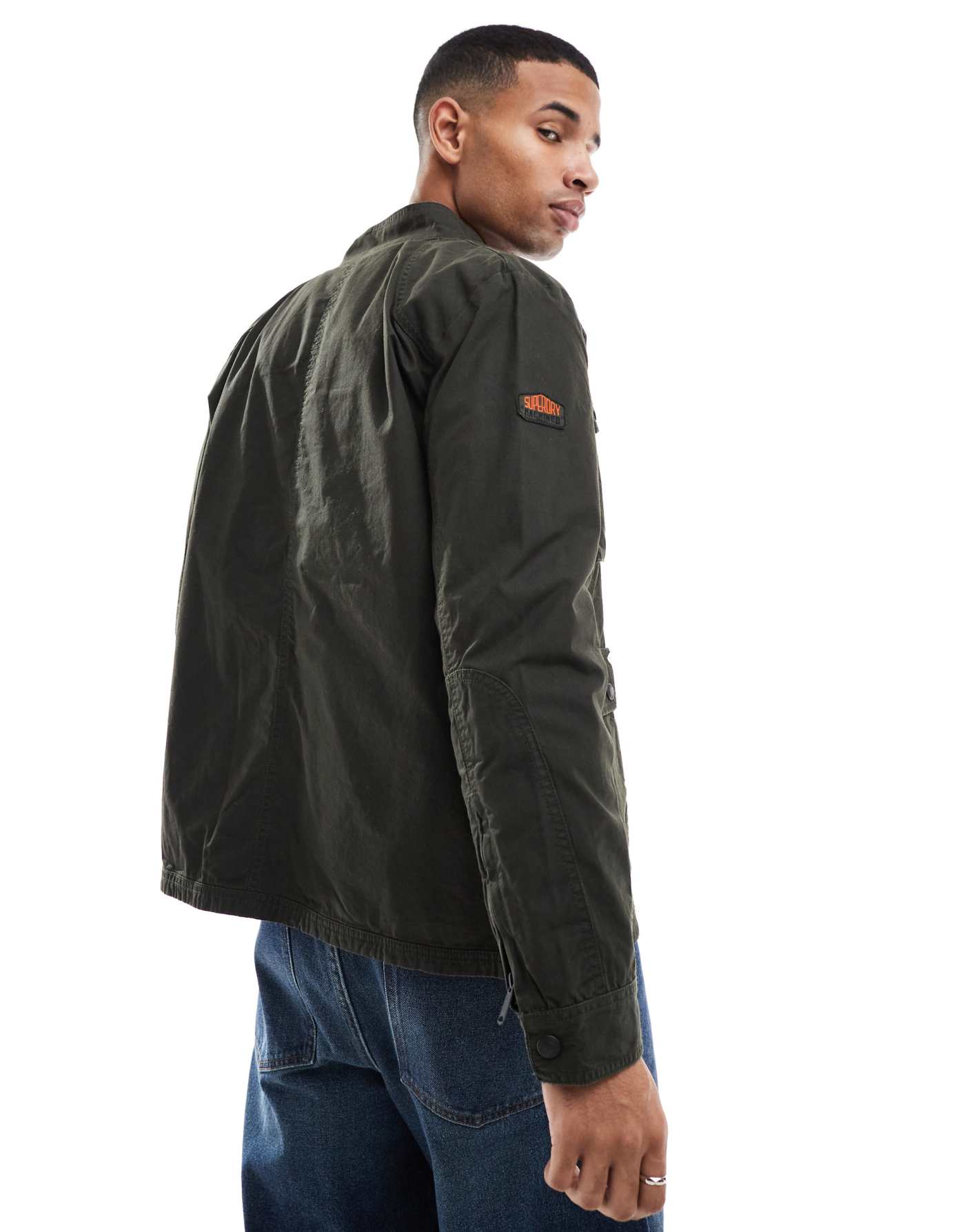 Superdry Wax jacket in surplus goods olive green