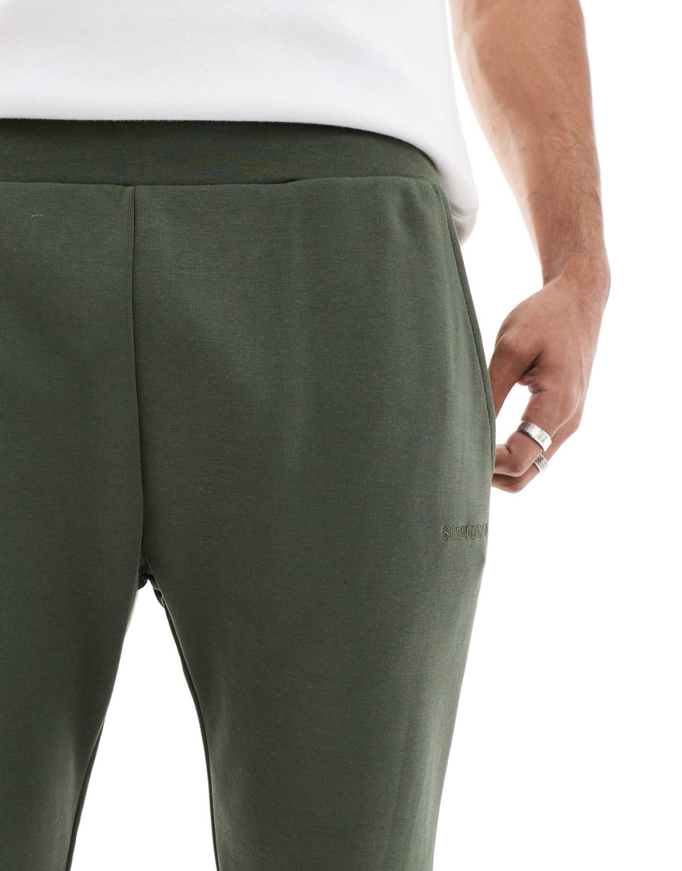 Superdry Tech tapered jogger in dark moss green