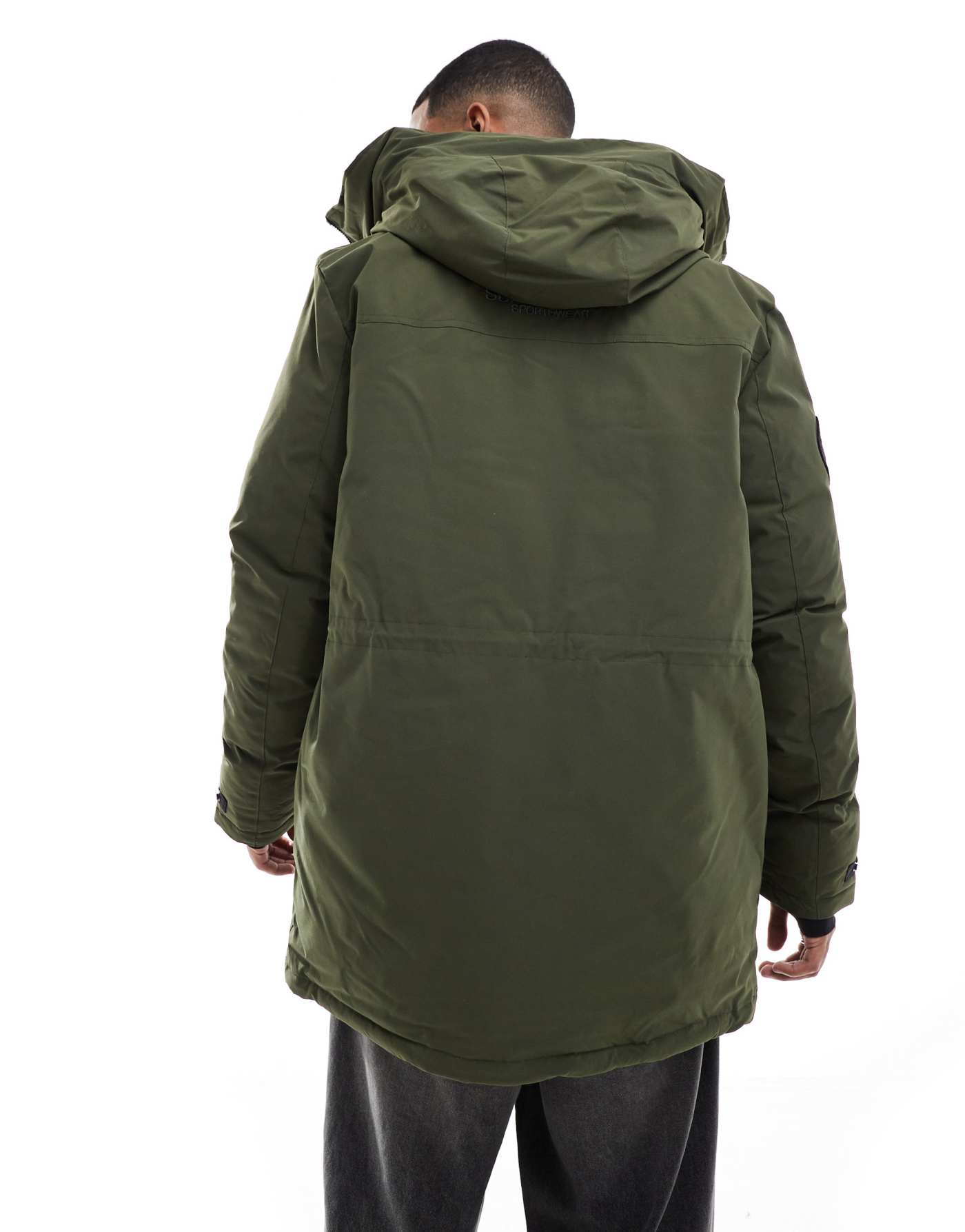 Superdry City padded parka jacket in army khaki