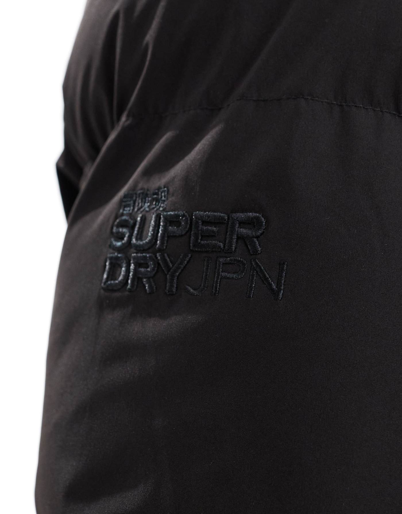 Superdry Hooded sports puffer jacket in black