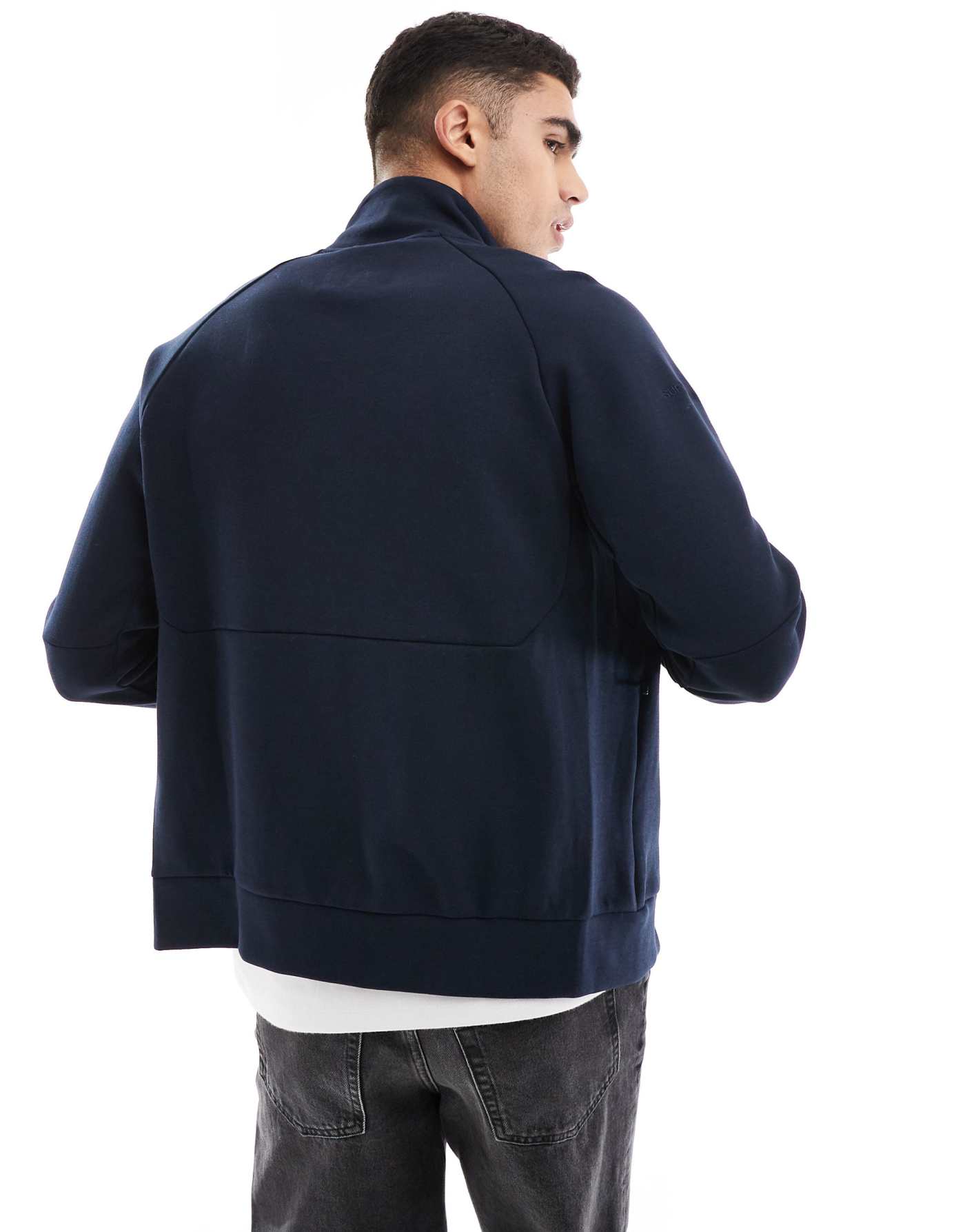 Superdry Tech loose track top in deep navy