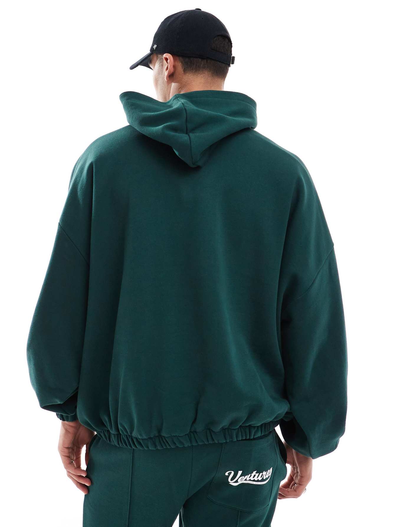 ASOS DESIGN co-ord extreme oversized hoodie with piping detail in green