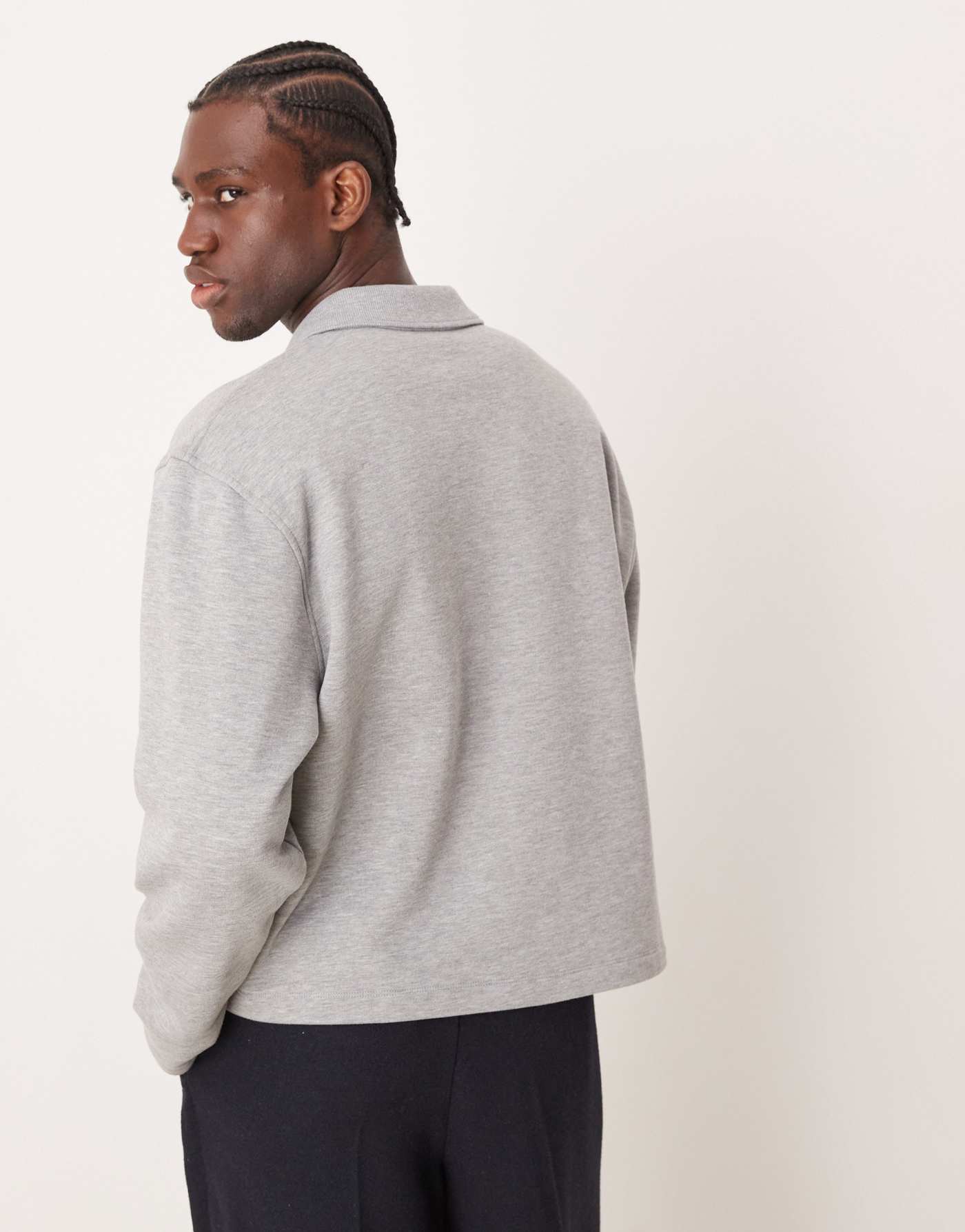 ASOS DESIGN dropped shoulder sweatshirt in grey marl