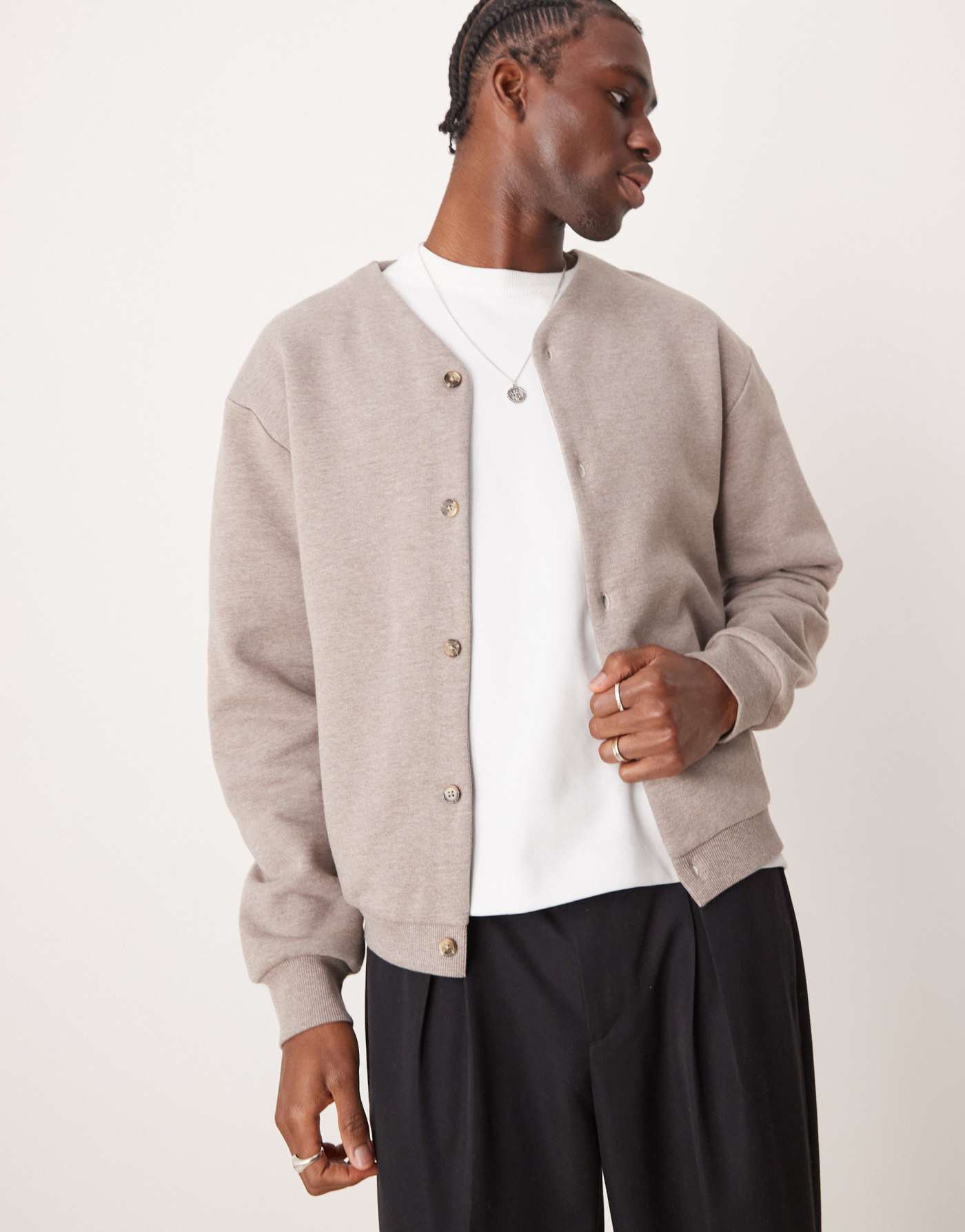 ASOS DESIGN  heavyweight oversized boxy cardigan in brown