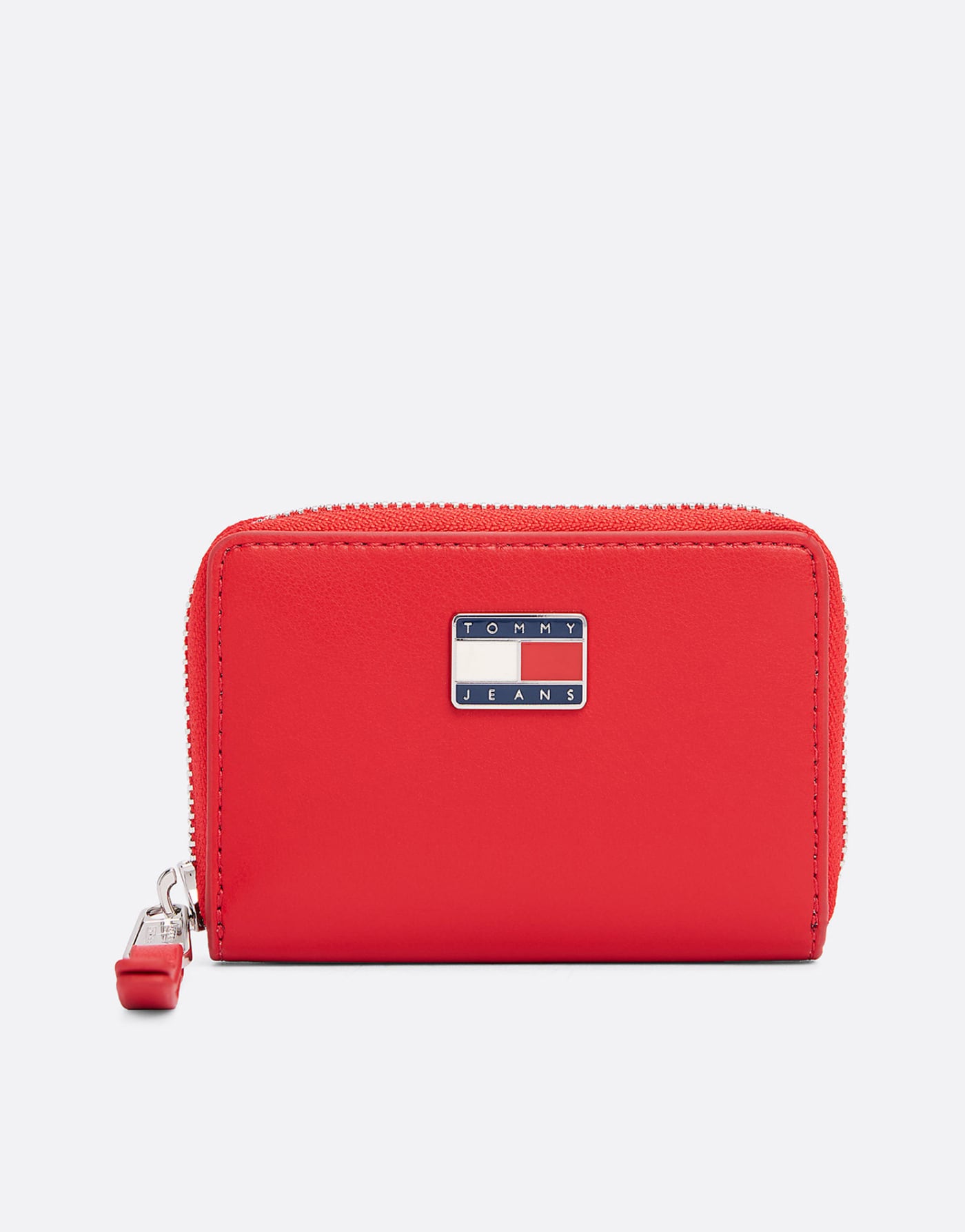 Tommy Jeans Logo plaque zip-around wallet in bright red