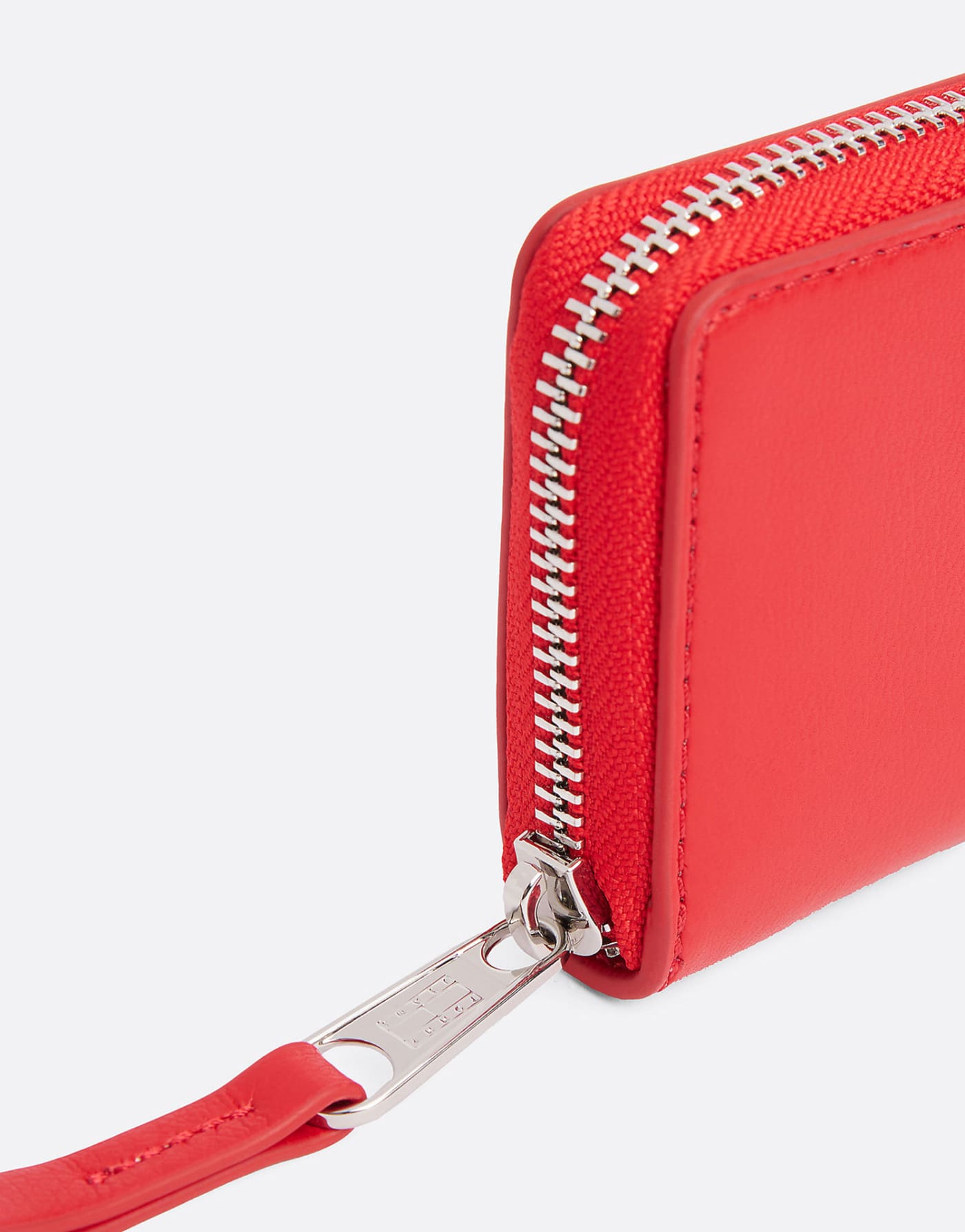 Tommy Jeans Logo plaque zip-around wallet in bright red