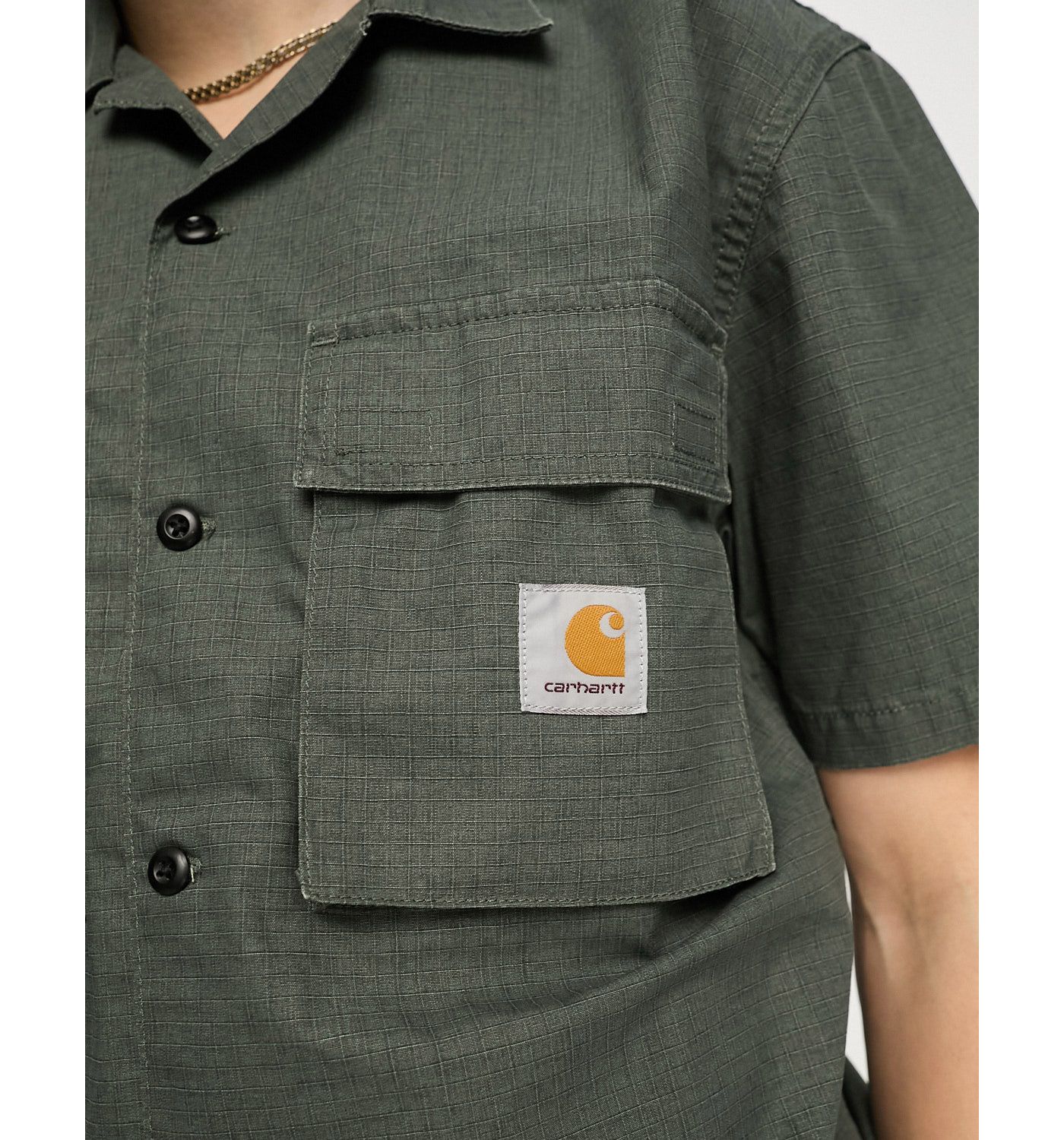 Carhartt WIP wynton short sleeve shirt in green