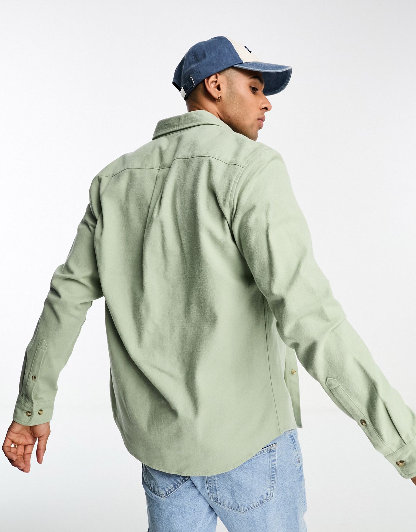 ASOS DESIGN brushed oxford shirt in mid sage green