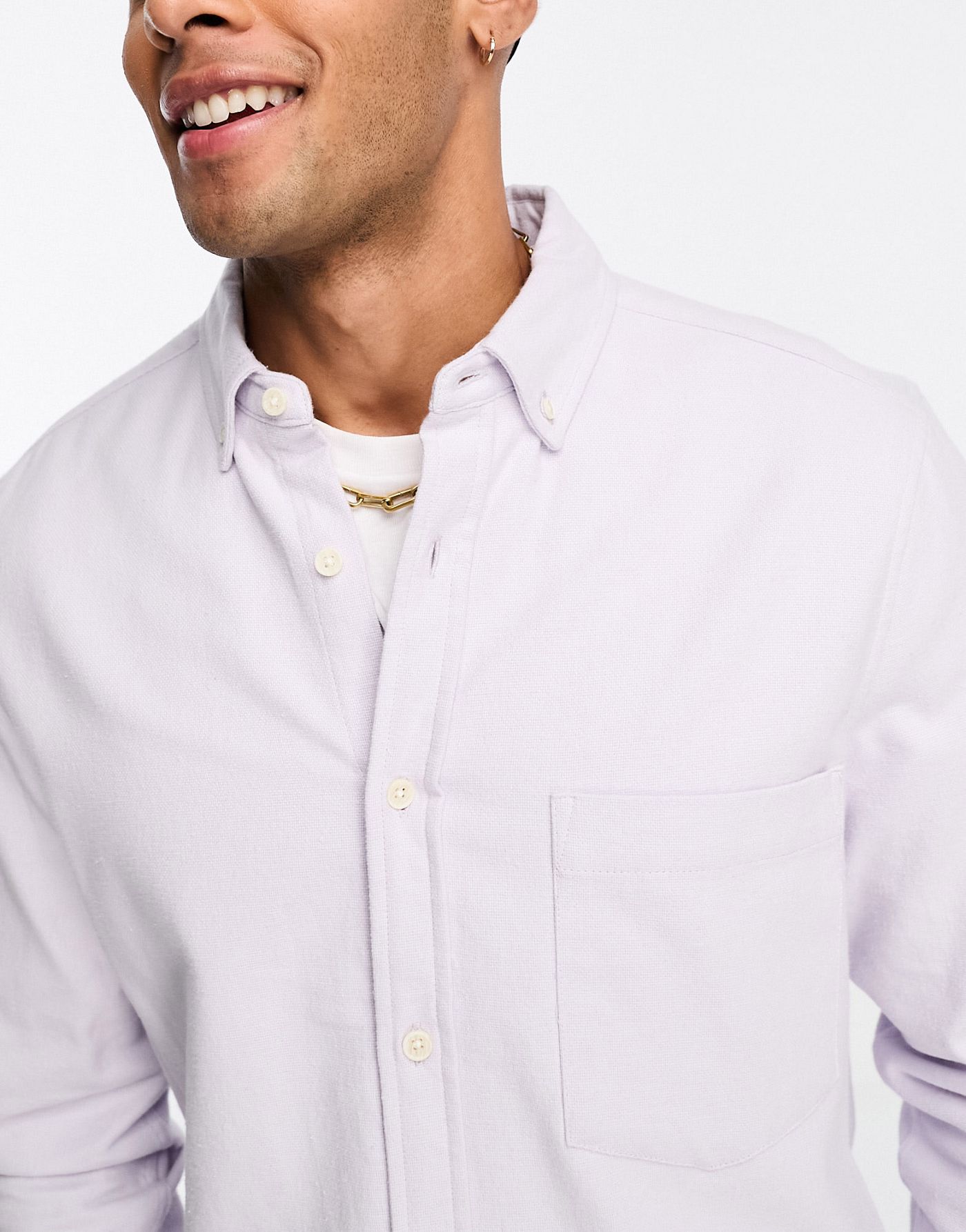 ASOS DESIGN brushed oxford shirt in pale lilac